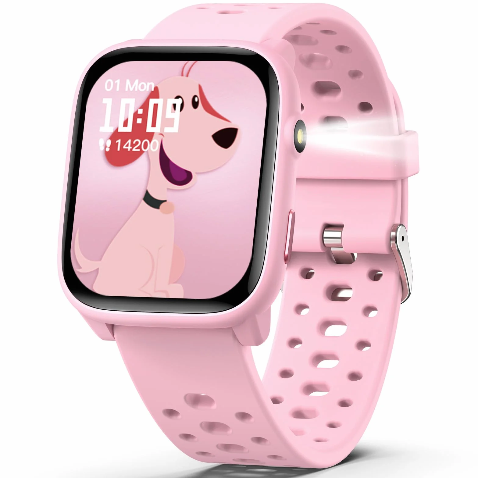 Reloj Inteligente Niños Niñas Sin App Necesaria, 1,83" Smartwatch Niños con Podómetro, Resistente al Agua IP68, Reloj Monitor Cardiaco y Sueño, Despertador, Juegos de Rompecabezas (Rosa)