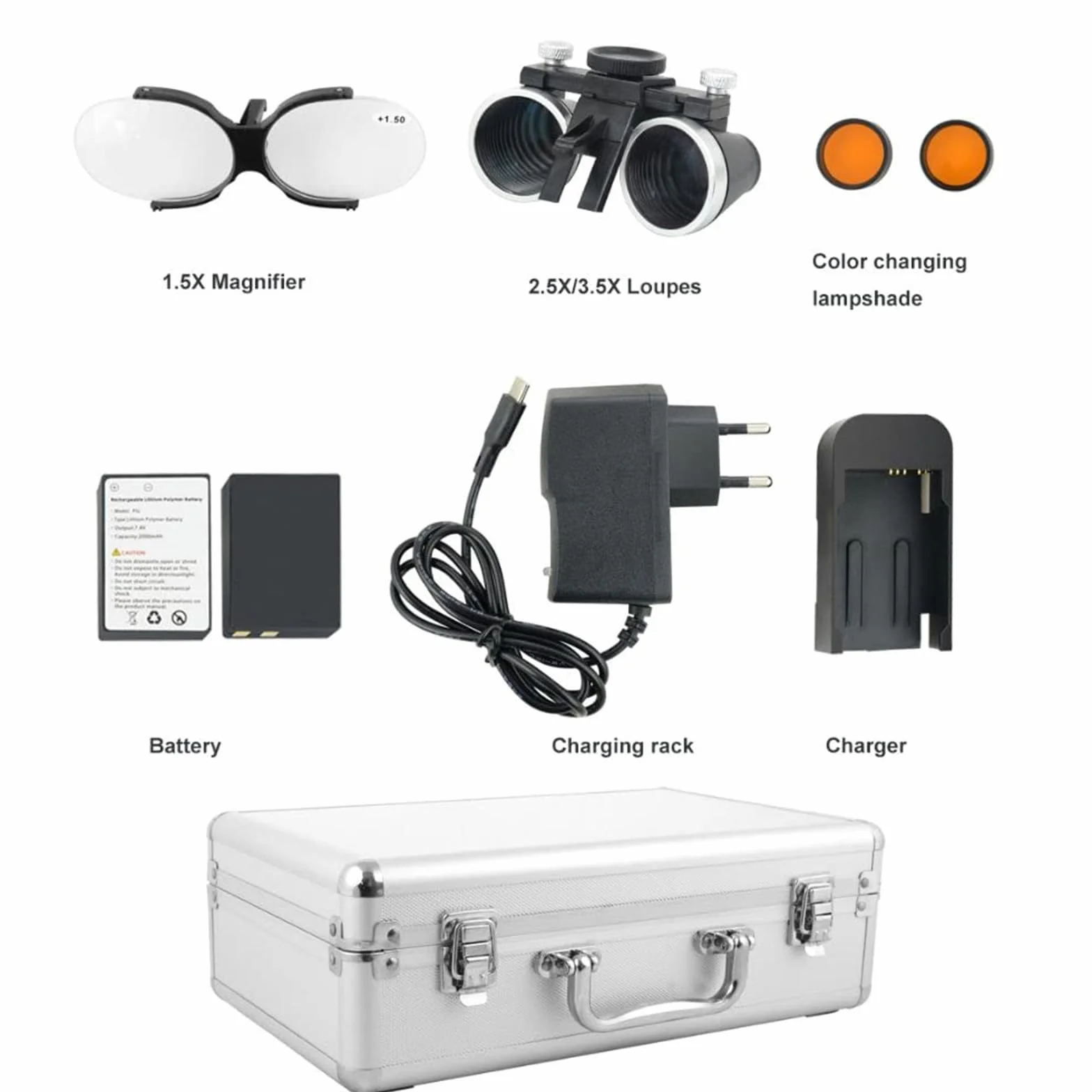 GeRRiT Faro Dental LED 5W 3.5X Lámpara de Cabeza Quirúrgica para Lupas Binoculares