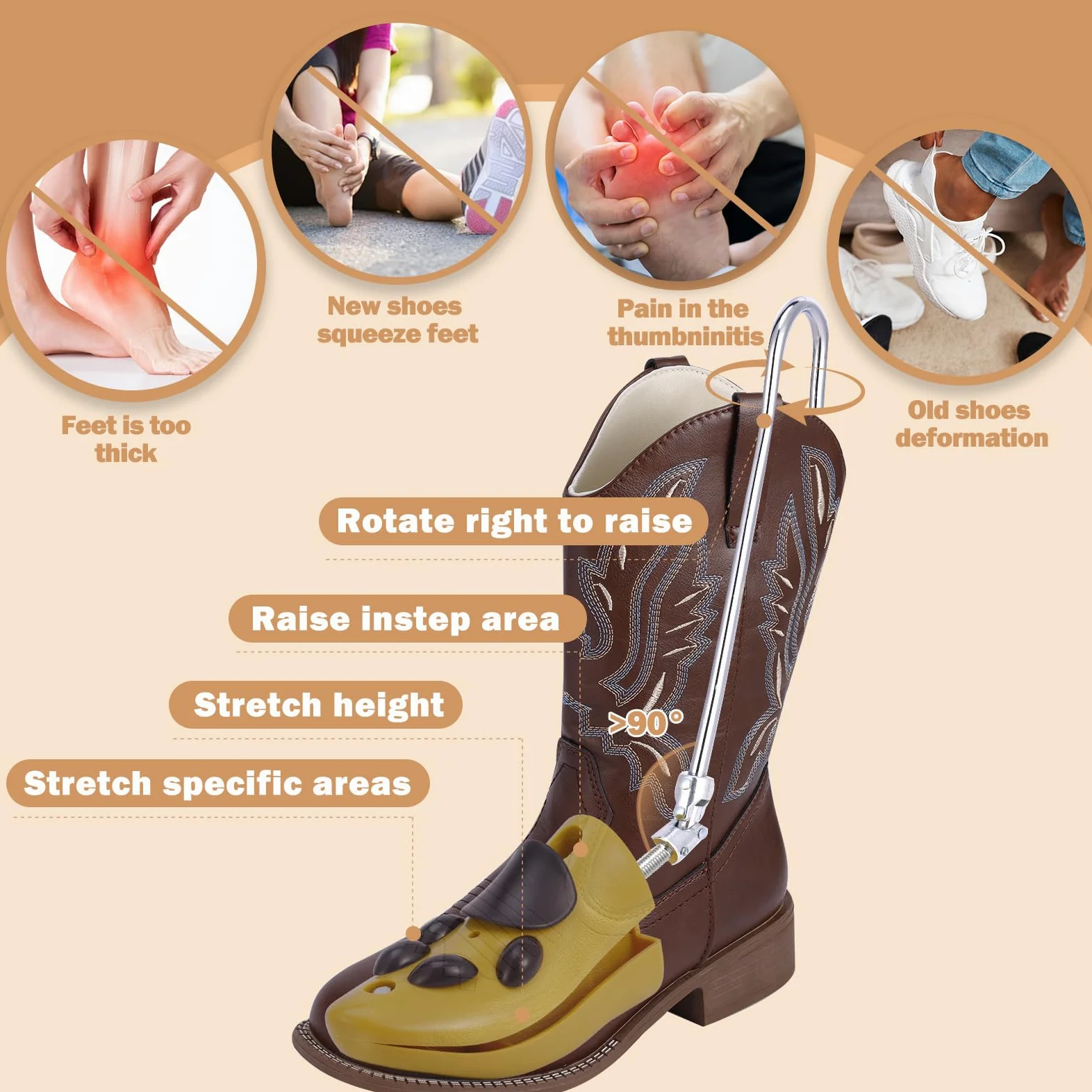 Hormas Zapatos Para Botas, Profesional Estirador de Zapatos, Ajustable Altura Hormas de Plástico, Portátil Horma Zapatos para Hombre y Mujer
