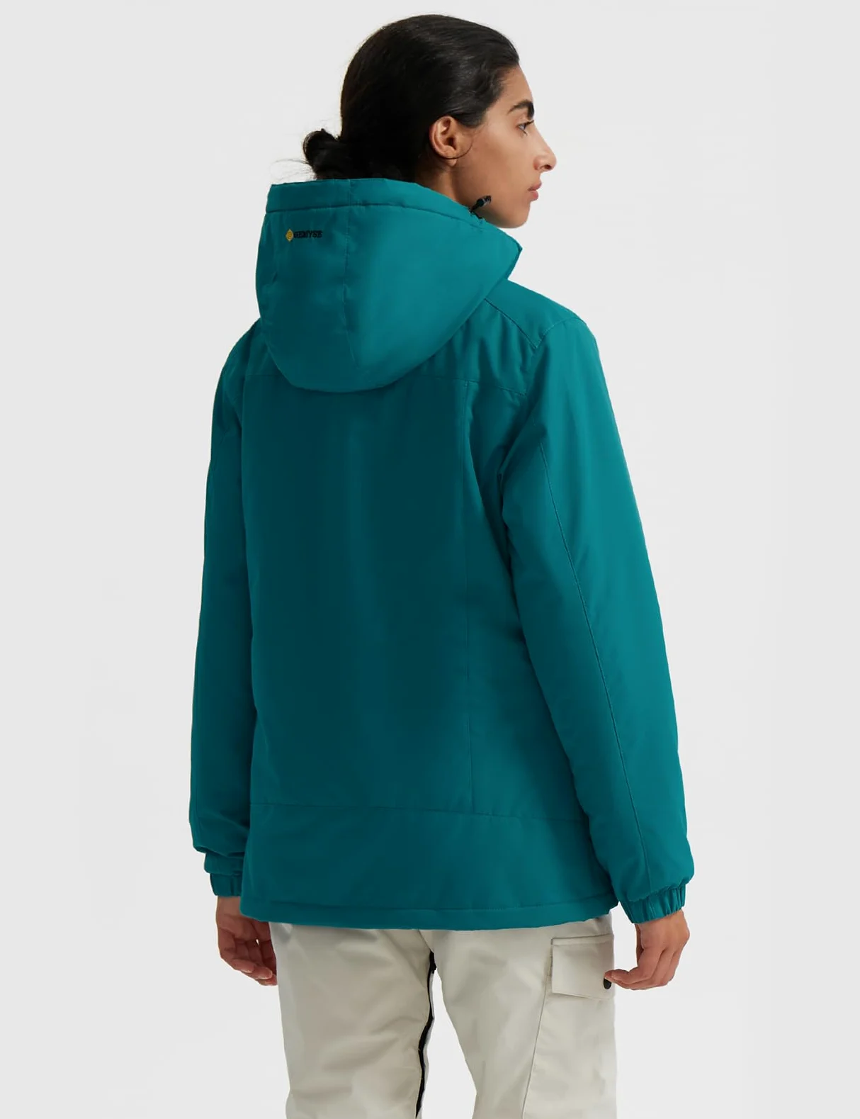 GEMYSE Chaqueta de Esquí Impermeable de Montaña para Mujer Abrigo de Invierno de Lana Antiviento con Capucha