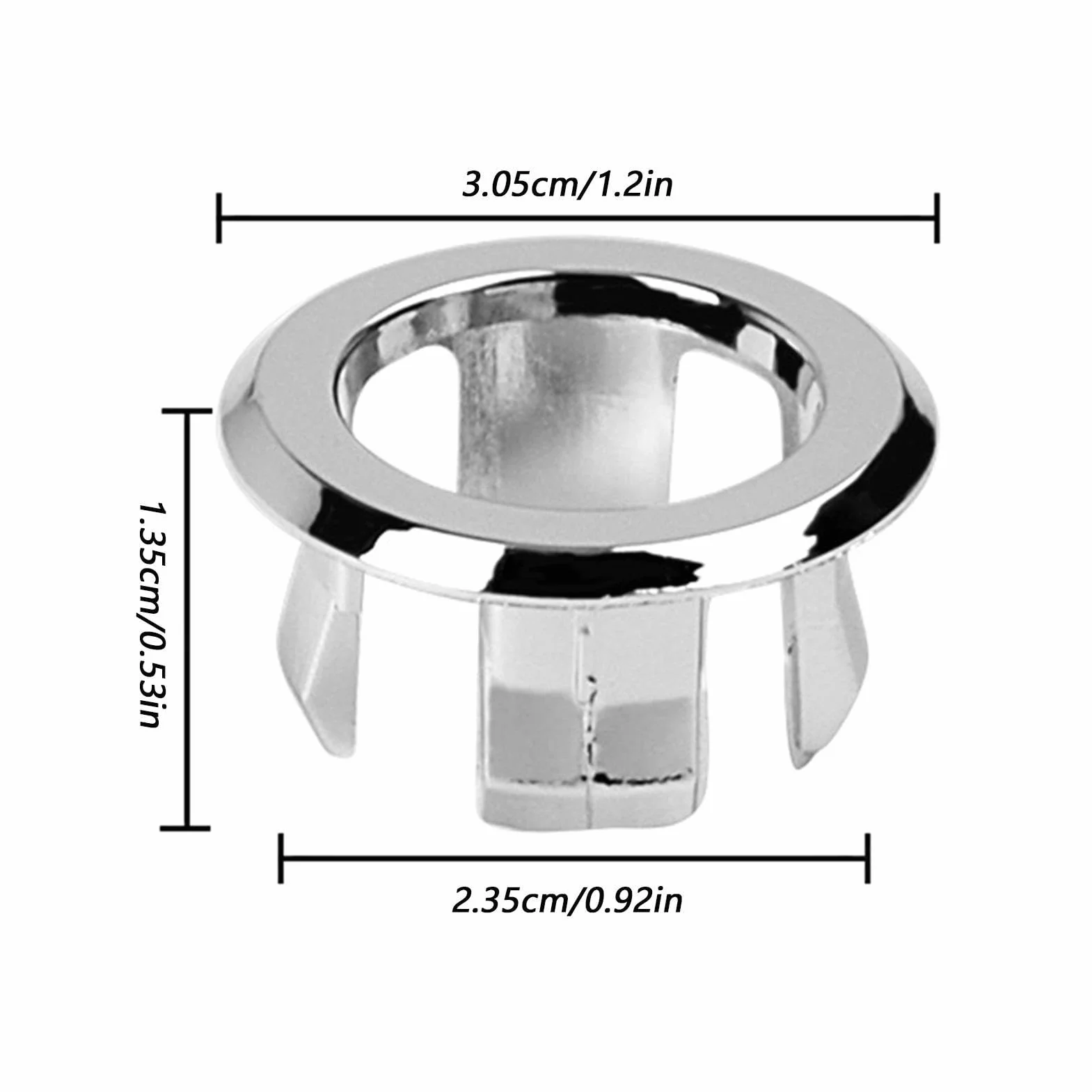 Sink Overflow Ring Round Basin Trim Drain Cap Cover Double Layer Kitchen Bathtub