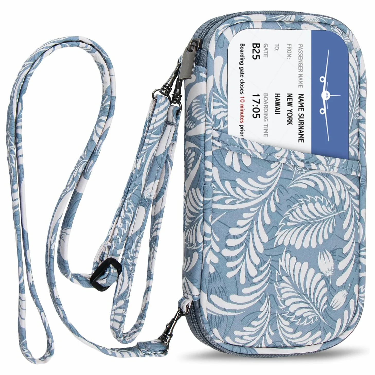 jiemei Cartera RFID para Pasaporte Familiar, Impermeable, Organizador de Documentos de Viaje, Bolsa de Mano para Tarjetas de crédito para Hombres y Mujeres