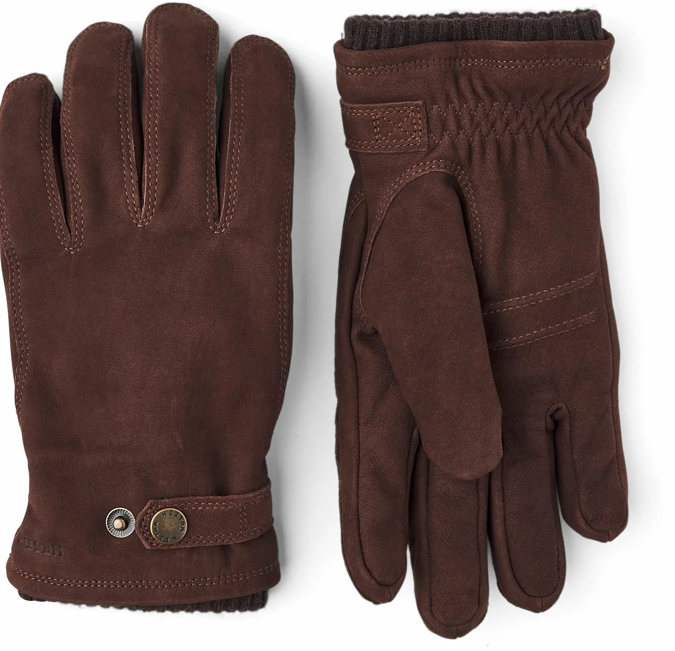 Hestra Bergvik Nubuck Guantes aislados de cuero para clima frío