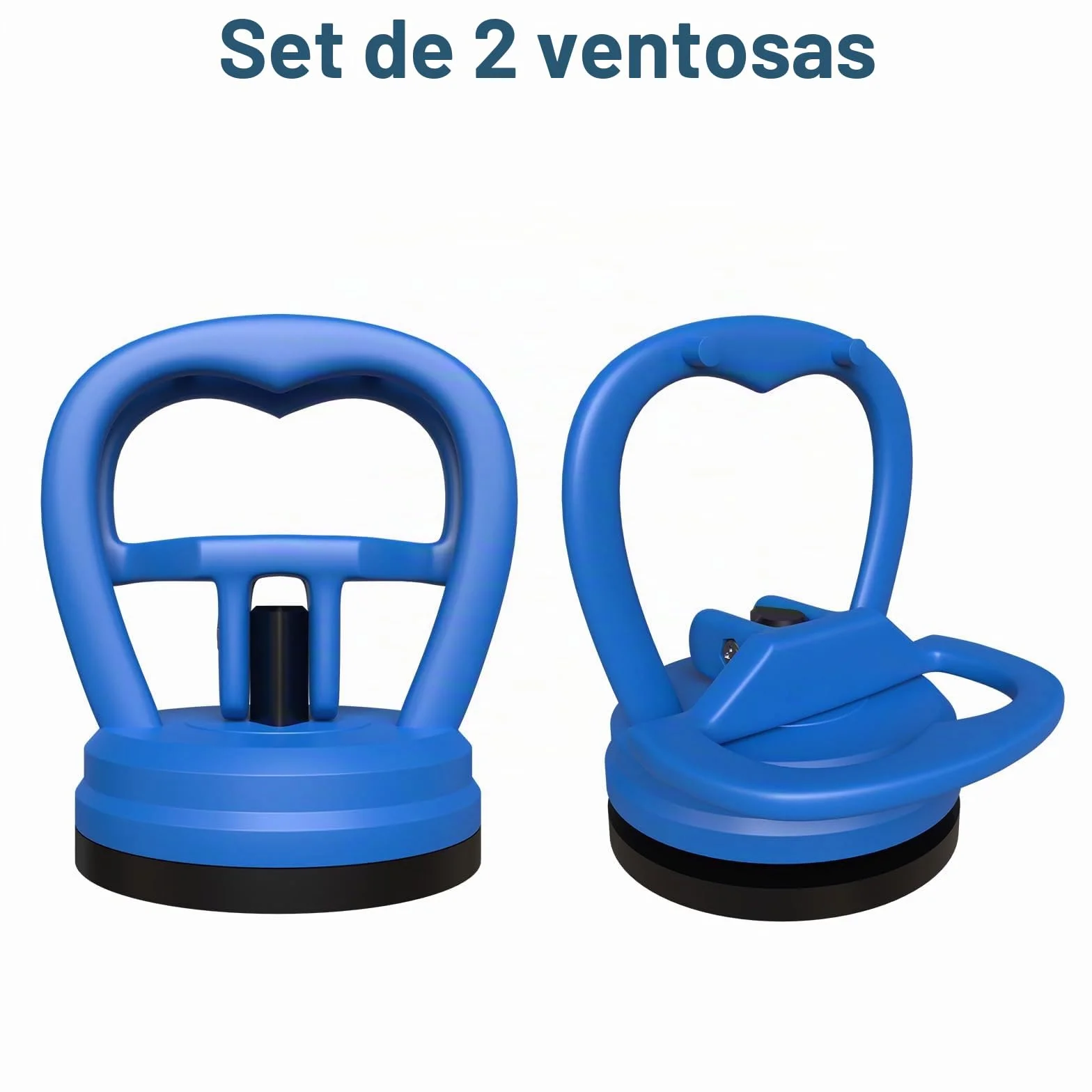 MMOBIEL Ventosas 2 Piezas - Ventosa de Cristal Desabollador Herramienta Apertura Electrónicos 10 kg Gran Resistencia Azul