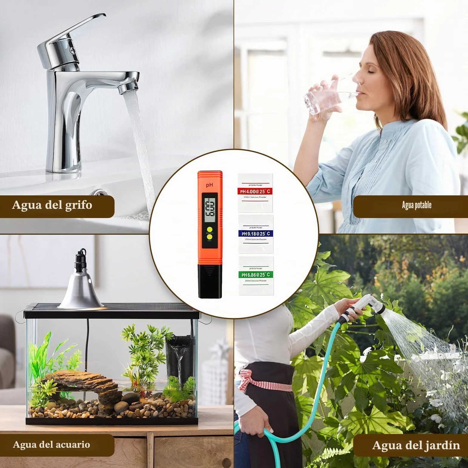 Medidor de PH Digital Alta Precisión Rango 0-14 con Calibración Automática y Compensación de Temperatura Automática Pantalla LCD