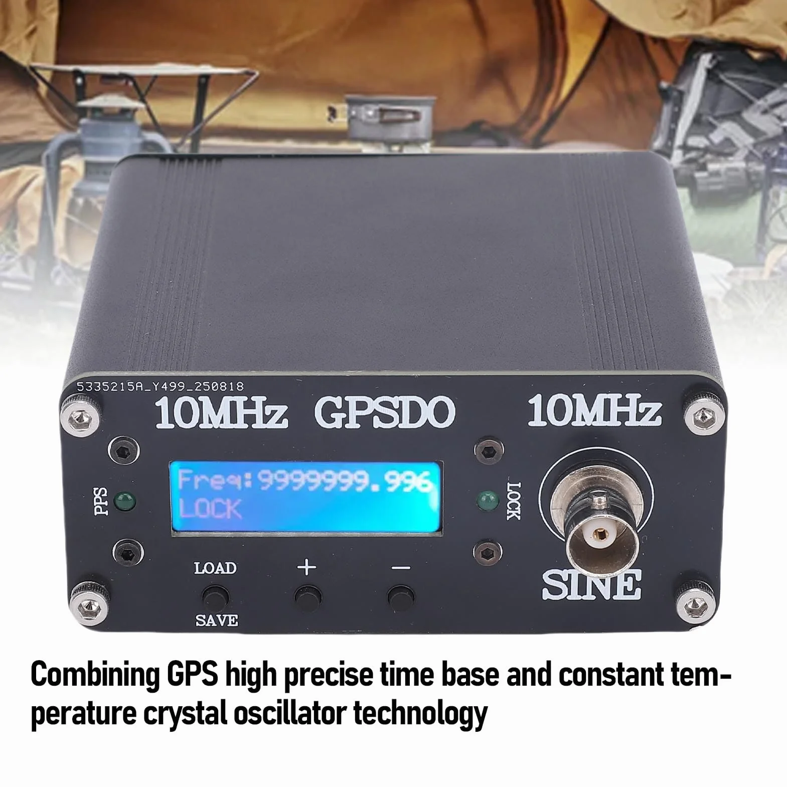 Jectse Oscilador Disciplinado GPS Portátil, Reloj GPSDO OCXO 10MHz Fuente de Señal Salida Cuadrada DC12V