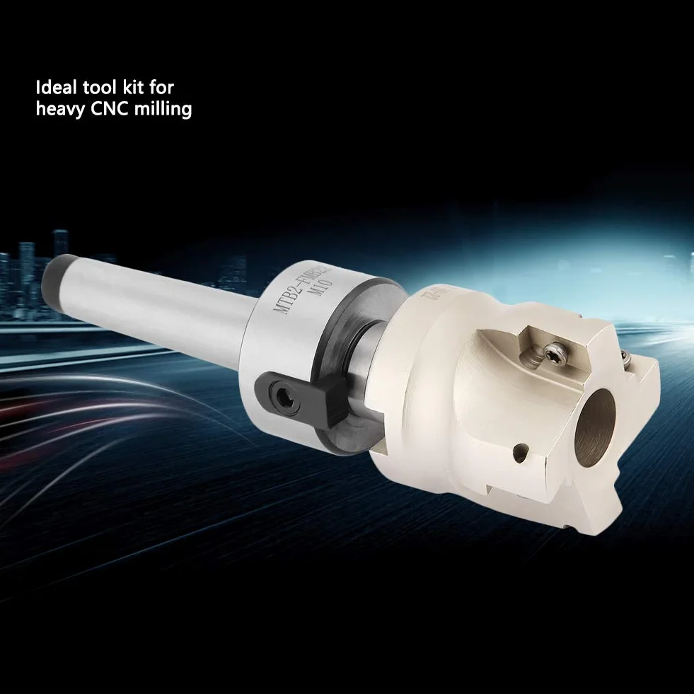 Varilla de extensión de vástago recto MT2-FMB22 + Cabezal de fresa 400R-50-22 CNC Apmt1604 10 cuchillas