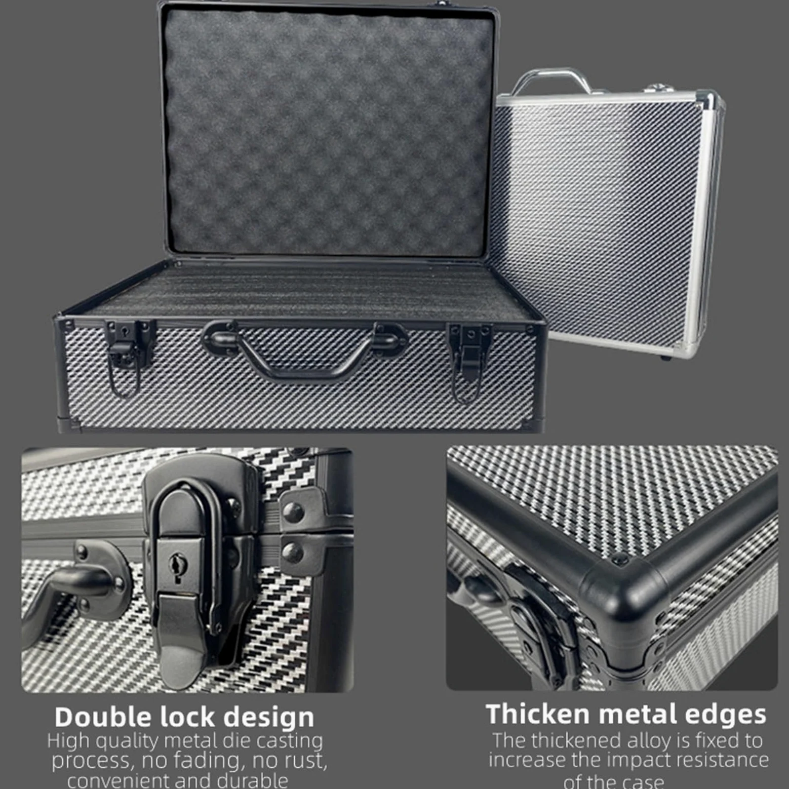 maletín de aluminio con asa Caja de Herramientas portátil aluminio, equipo seguridad, caja herramientas, instrumentos