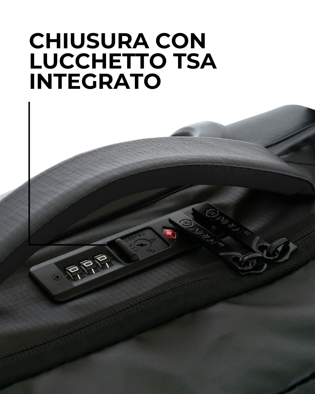 Nomad - Mochila trolley de viaje 2 en 1, convertible mochila/maleta, negra, poliéster impermeable, 55 x 35 x 20 cm, con ruedas deslizantes y cierre TSA