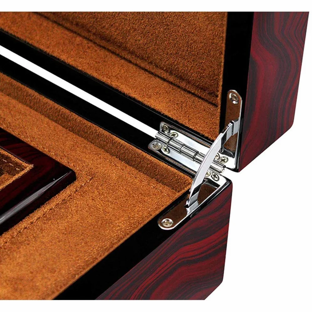 XBTGS Caja de reloj de madera – Caja de regalo de colección de joyas con patrón de madera maciza con cerradura,