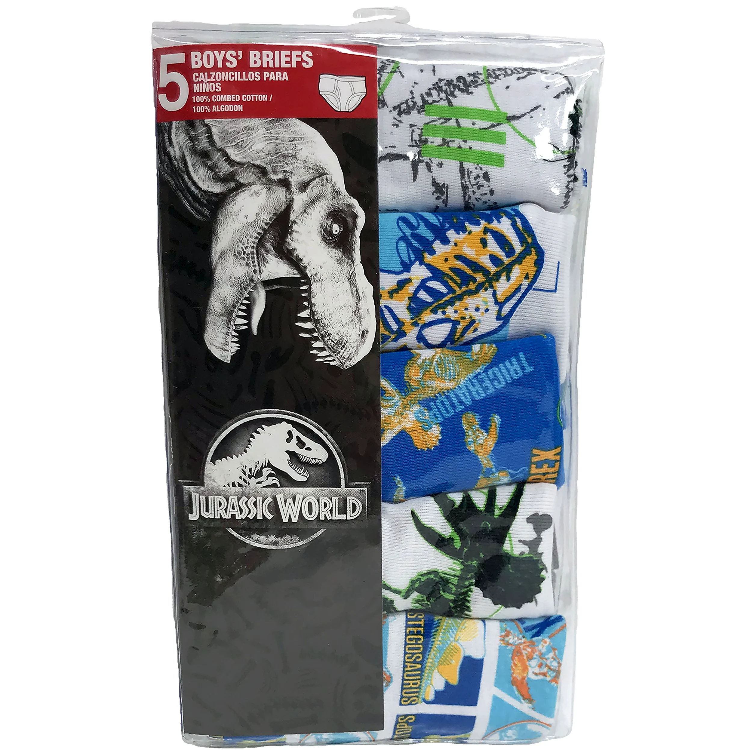Universal Calzoncillos grandes de la ropa interior del mundo jurásico para niños PF Pack 5 6 mundo Jurasico