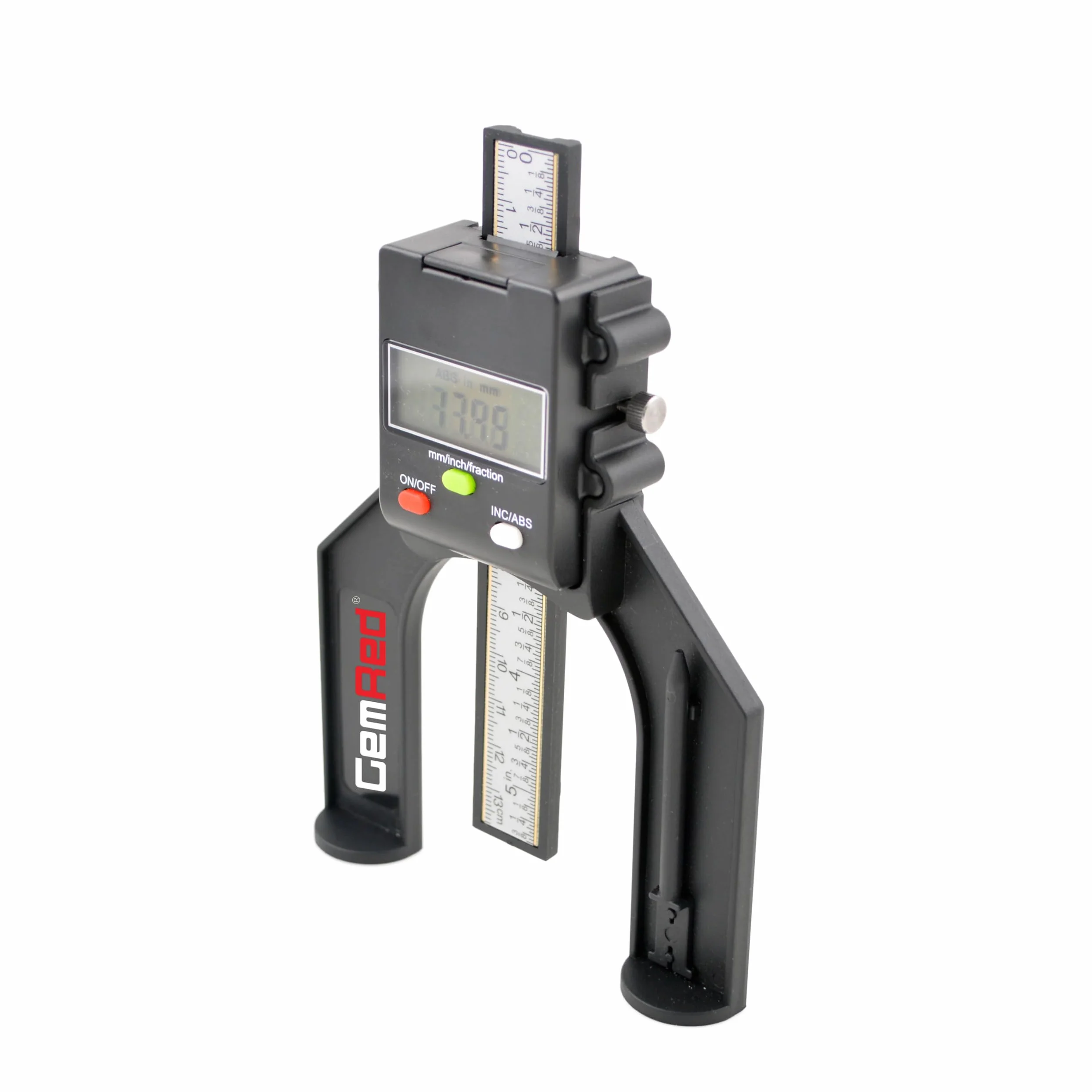 GemRed Medidor de profundidad digital altímetro precisión 0-80 mm pies magnéticos para mesa de fresado carpintería