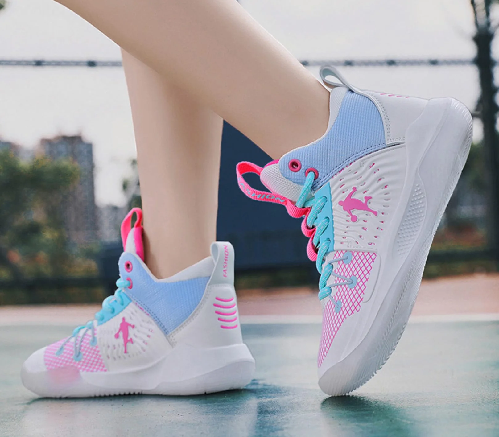 Zapatillas De Baloncesto para Niños Zapatillas Deportivas para Niños Zapatillas Interiores para Niñas Zapatillas De Correr Al Aire Libre(35 EU, Pink)