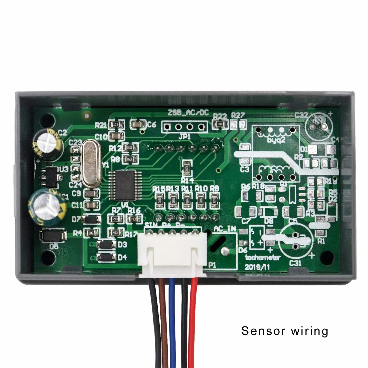 QWORK LED Tacómetro de Panel 4 Dígitos Medidor de Velocidad RPM Alta Precisión Sensor Hall NPN