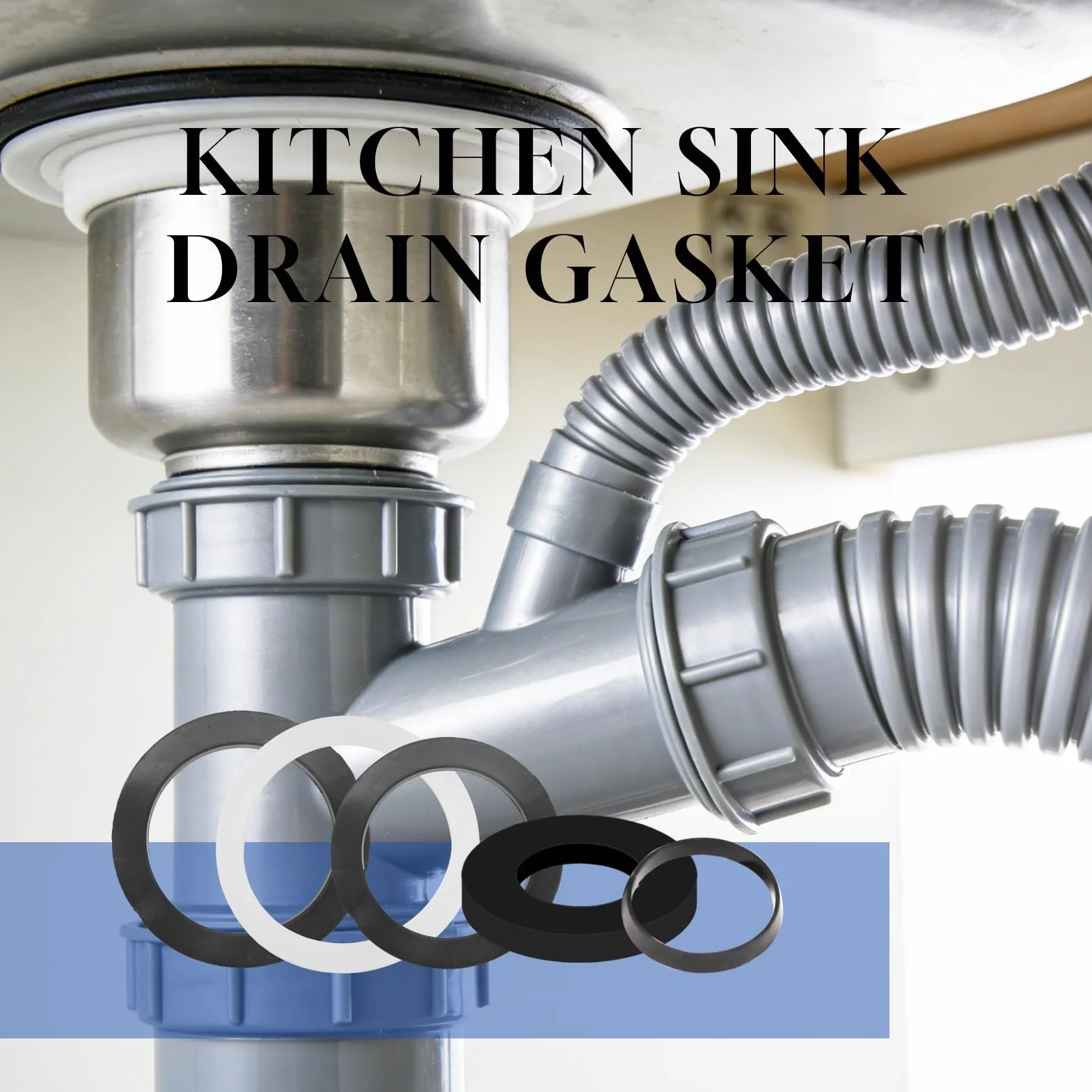 Juntas sifón lavabo fregadero 27pcs DN40 G1½ para tubería desagüe cocina