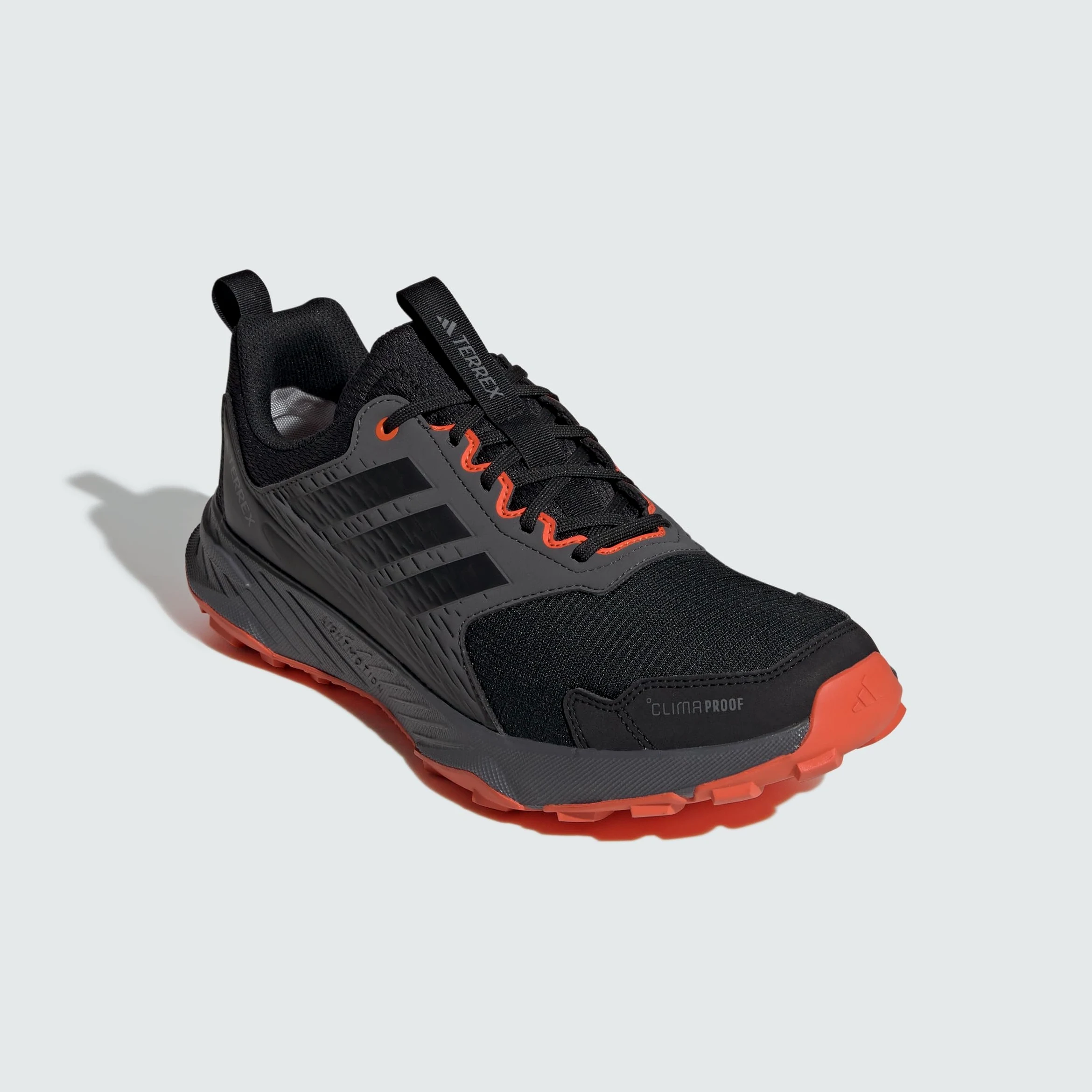 adidas Hombre Terrex Tracefinder 2 Climaproof Trail Running Shoes, Core Black/Core Black/Semi Impact Orange, 43 1/3 EU