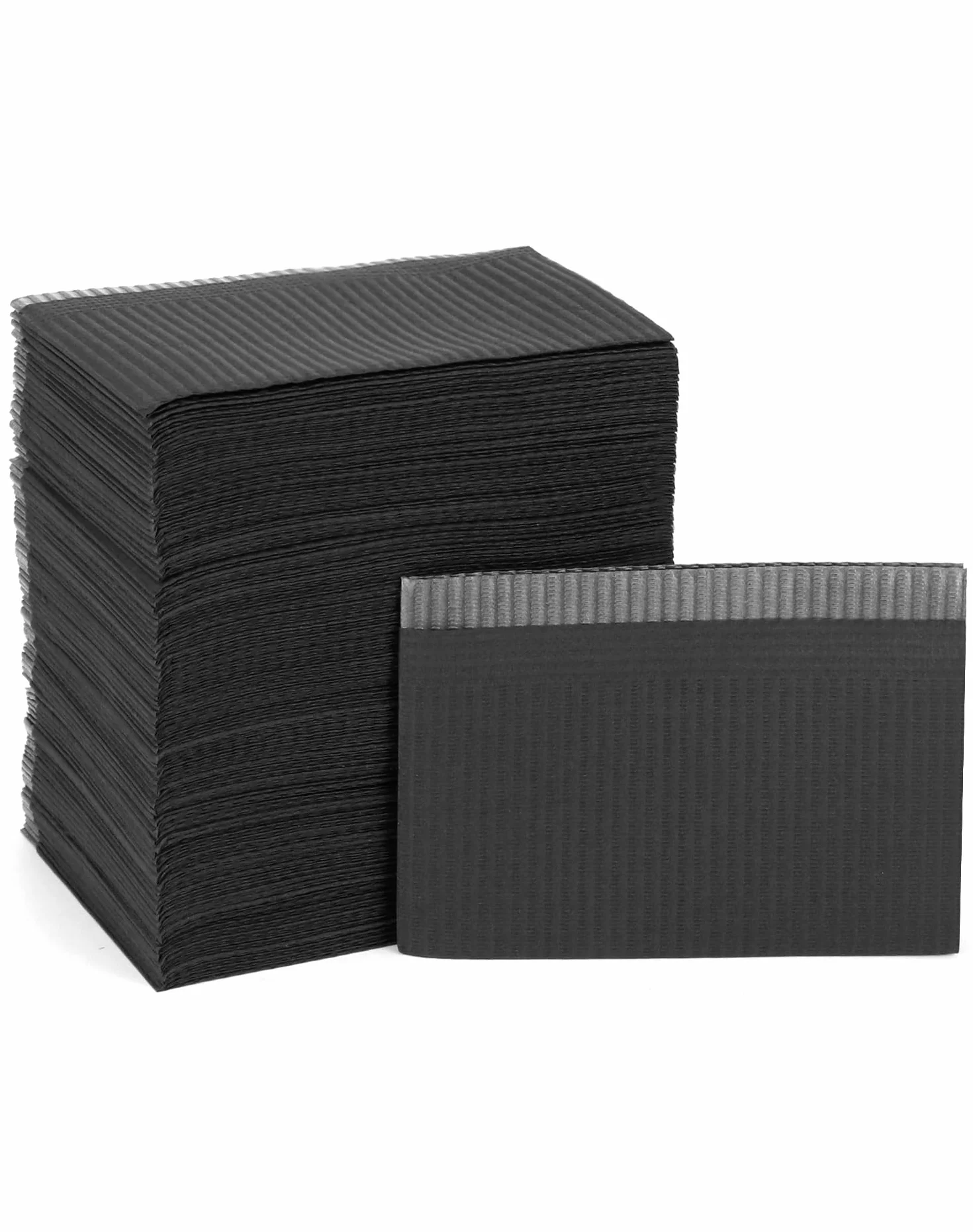 QWORK Baberos Desechables Impermeables 125 Piezas 33x45 cm 3 Capas Negros