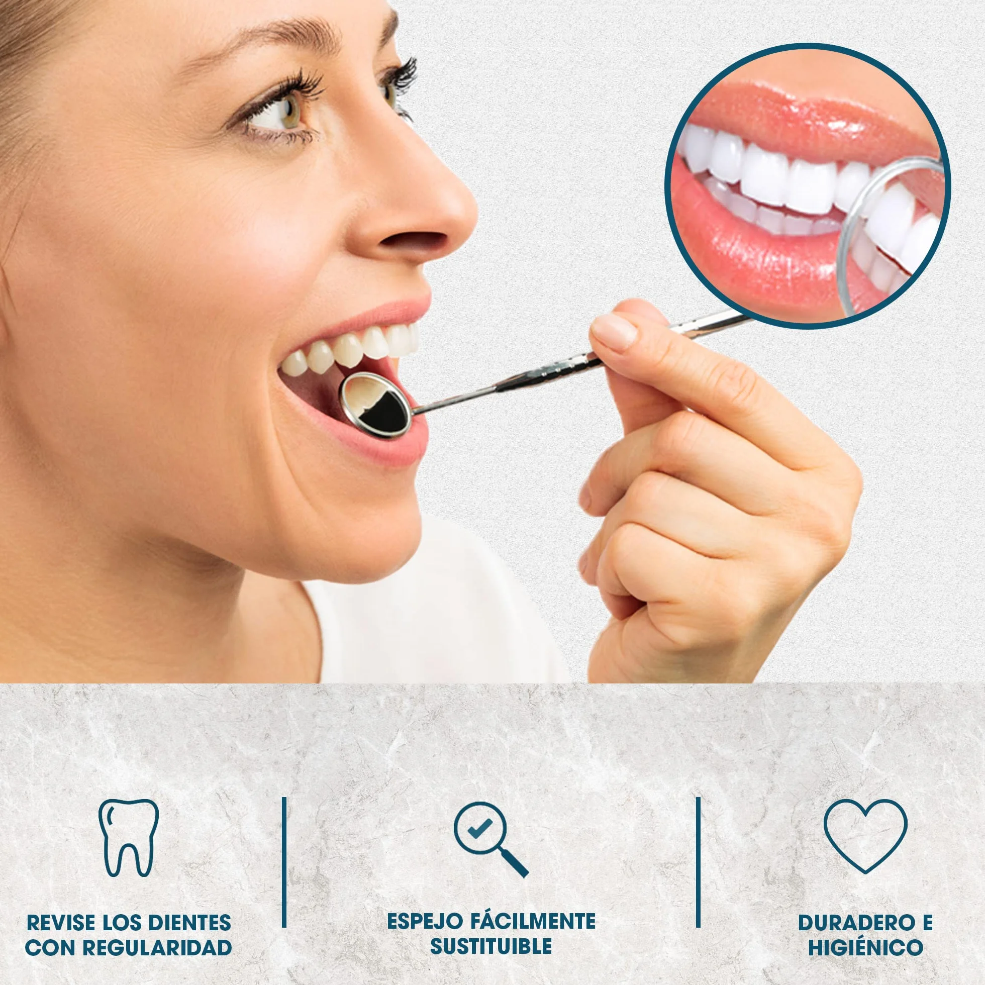 REMOS Espejo dental acero inoxidable aumento 1.5x