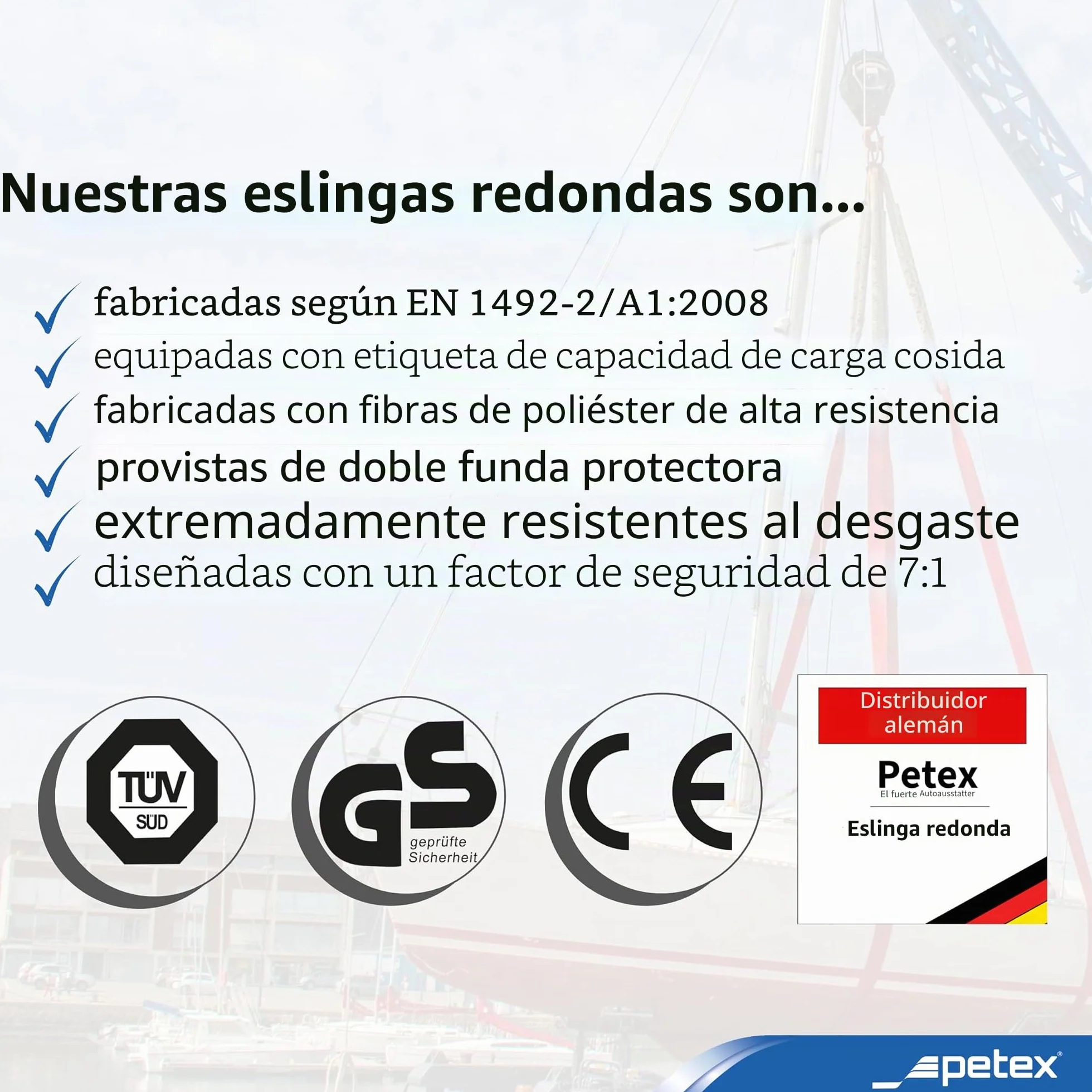 PETEX WLL Eslinga redonda 1000 kg 1 m DIN EN 1492-2 morado