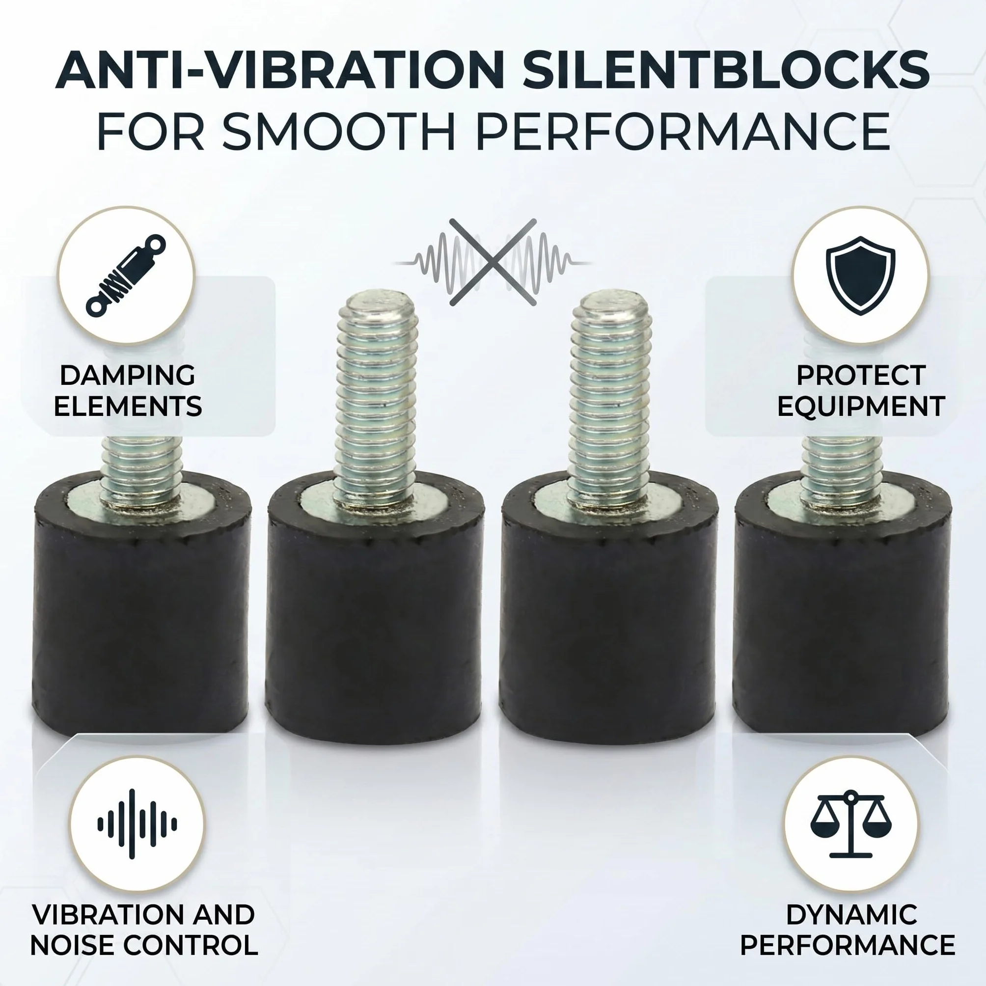 Fafeicy 4pcs Soportes de Goma Anti Vibración Silentblock VD8*8 M3*8 para Coche Barco Compresores Motores