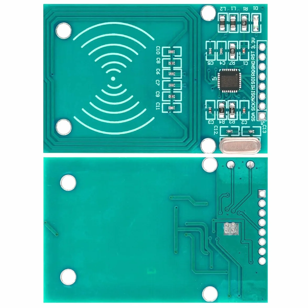 Gebildet Kit RFID 3 Piezas RC522 Módulo Sensor Tarjetas IC RF con S50 Blanco Llaveros