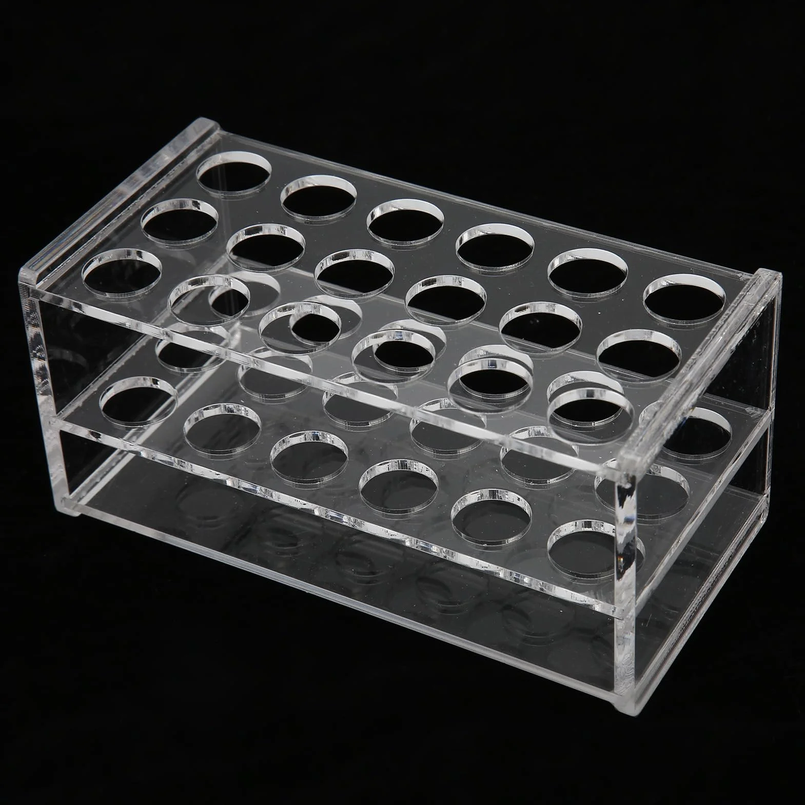 Gradilla para Tubos de Ensayo Acrílico Transparente 18 Orificios para Tubos de 17mm