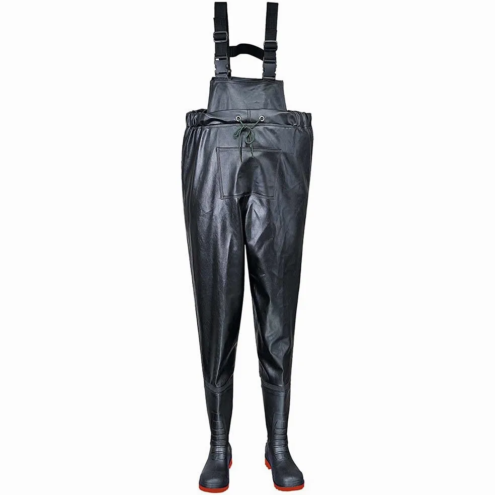 Portwest Vadeador S5, Longitud Hasta El Pecho, Tamaño: 47, Color: Negro, FW74BKR47