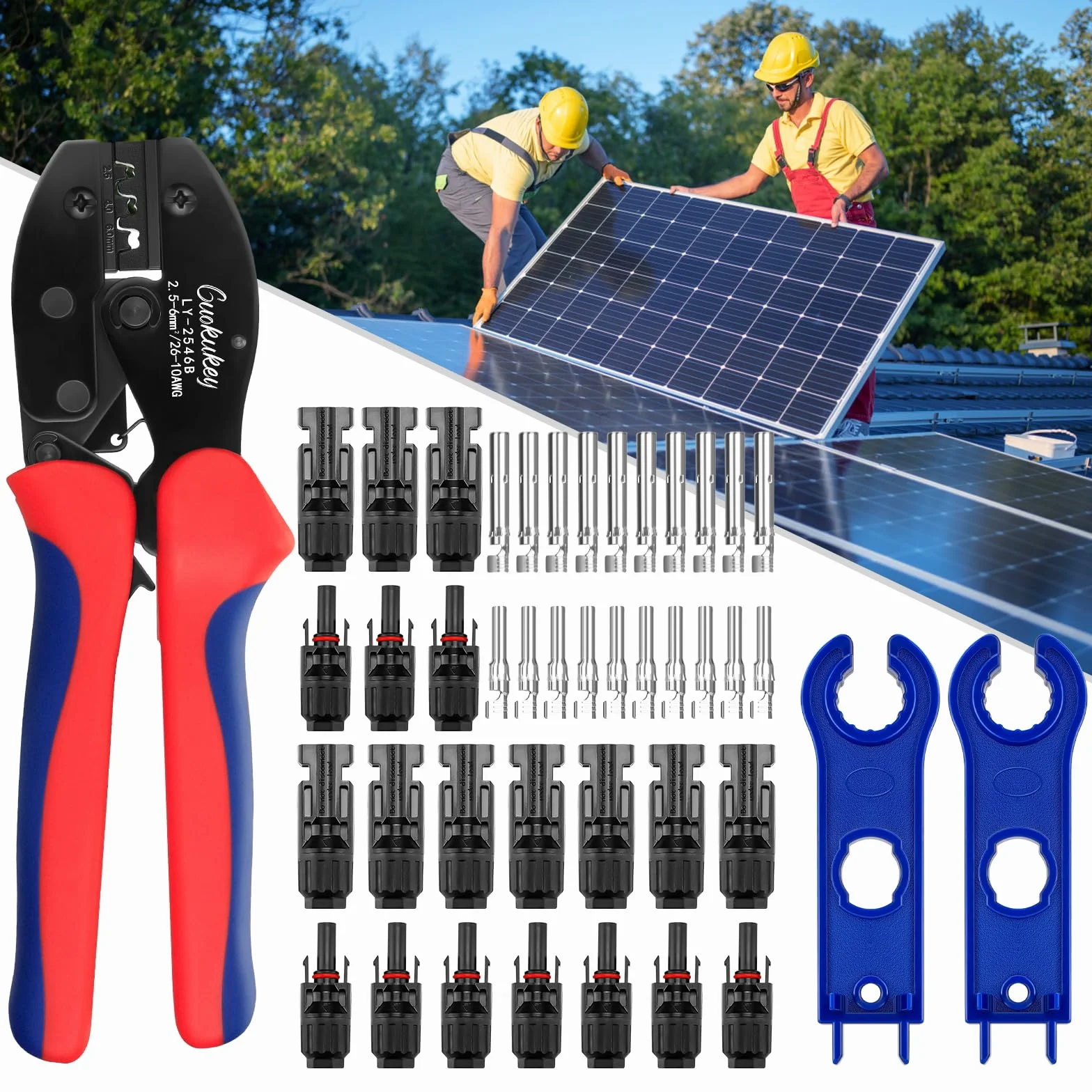 Juego de crimpado solar para cables fotovoltaicos 2.5/4/6 mm² MC4