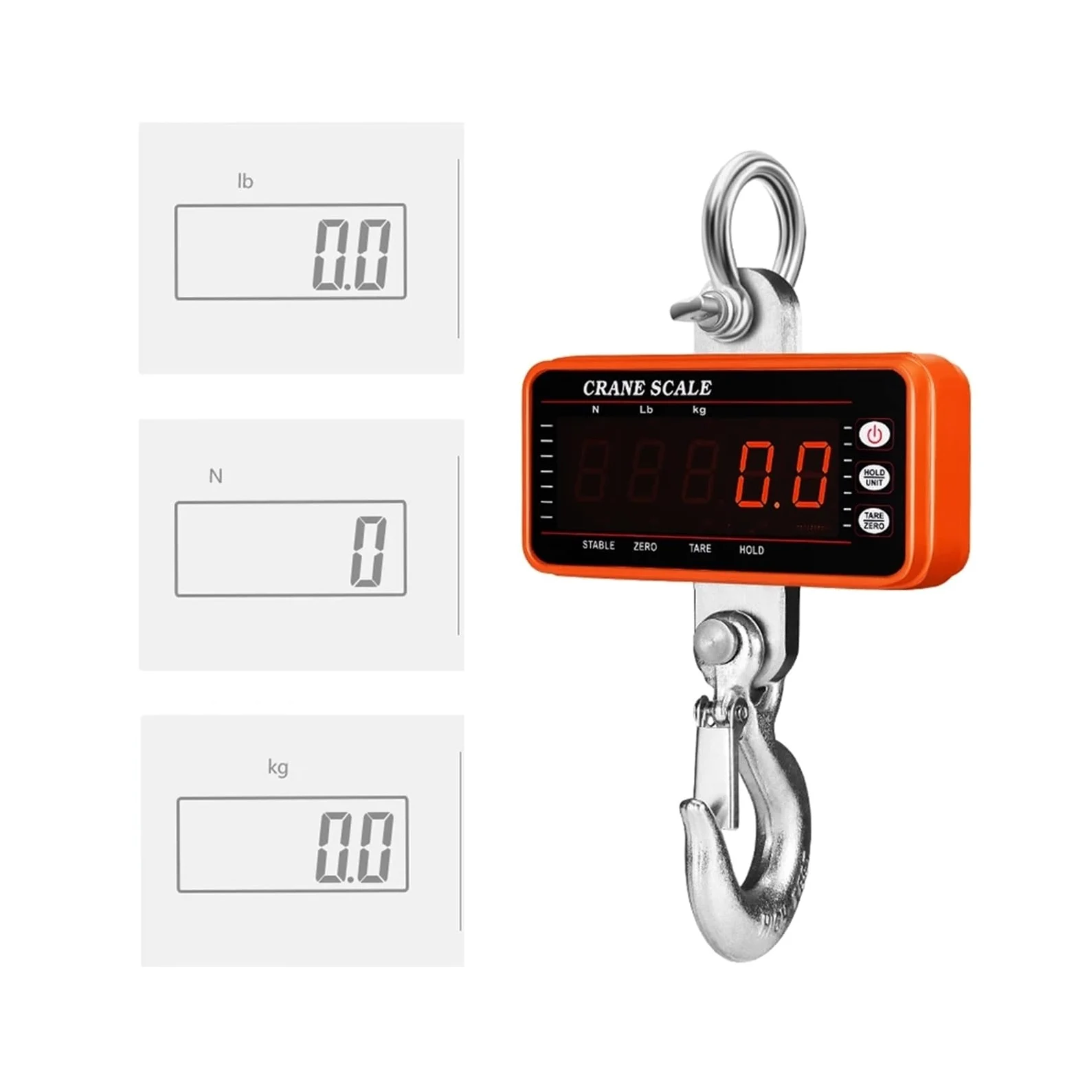Escala colgante, 1000kg1T Báscula digital industrial colgante para grúa | Incluye pantalla digital legible, diseño portátil y construcción resistente para equipaje, viajes y pesaje portátil.