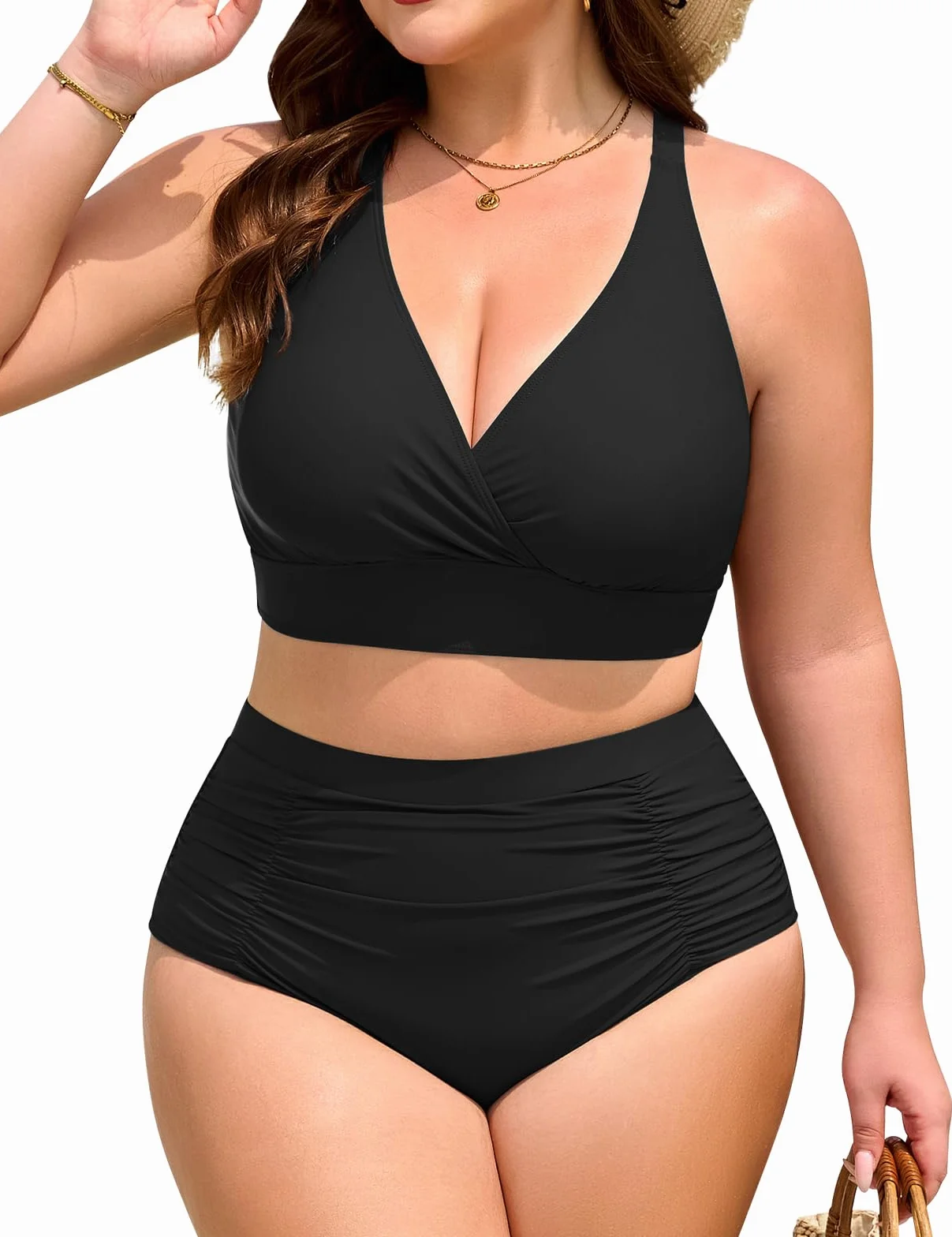 Nadeer Conjunto De Bikini De Talla Grande Reductor Cintura Alta Push Up Mujer Ropa De Playa