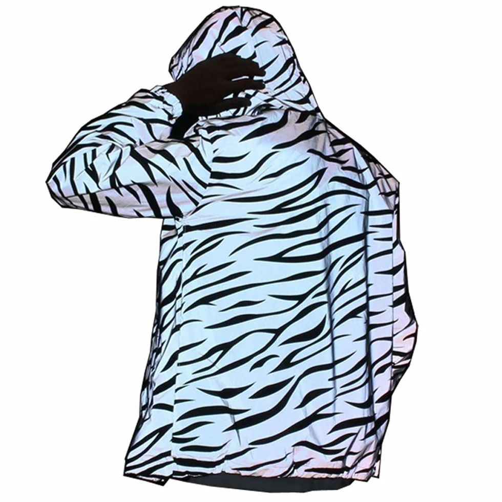 NewL Chaqueta ligera reflectante para hombre y mujer, estilo de malla, estilo cebra, impermeable
