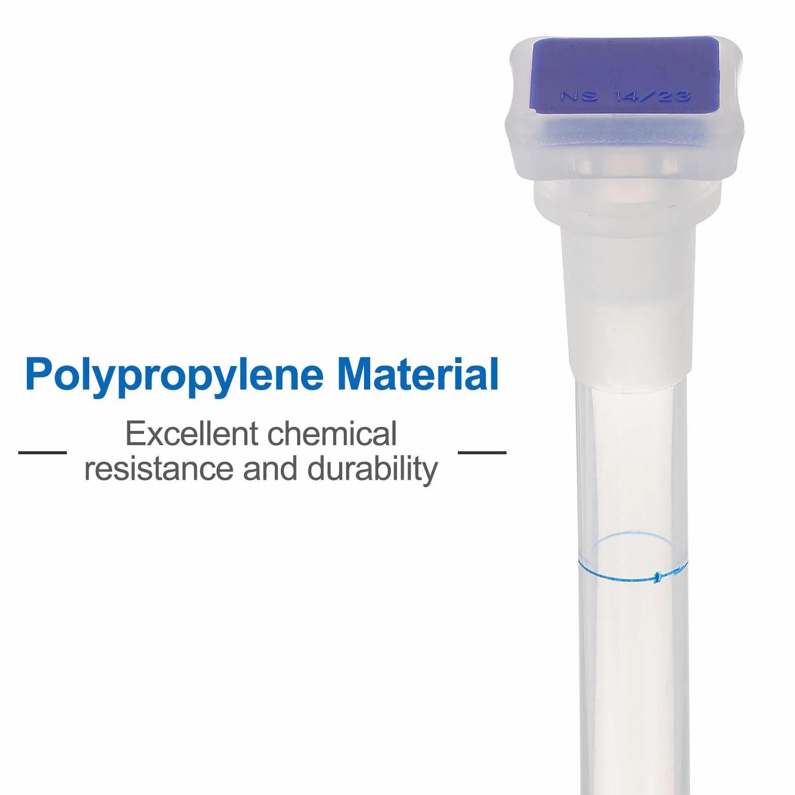 PATIKIL 100ml Aforado Matraz, 2 Paquete Polipropileno Graduado con Tapón Tolerancia 0,3ml para Laboratorio