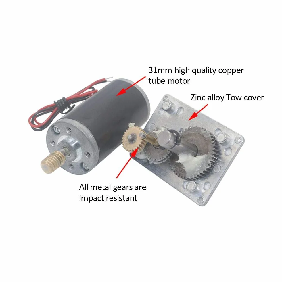Motor de engranaje helicoidal 24V Alta torsión 100 rpm Eje 8 mm Reversible