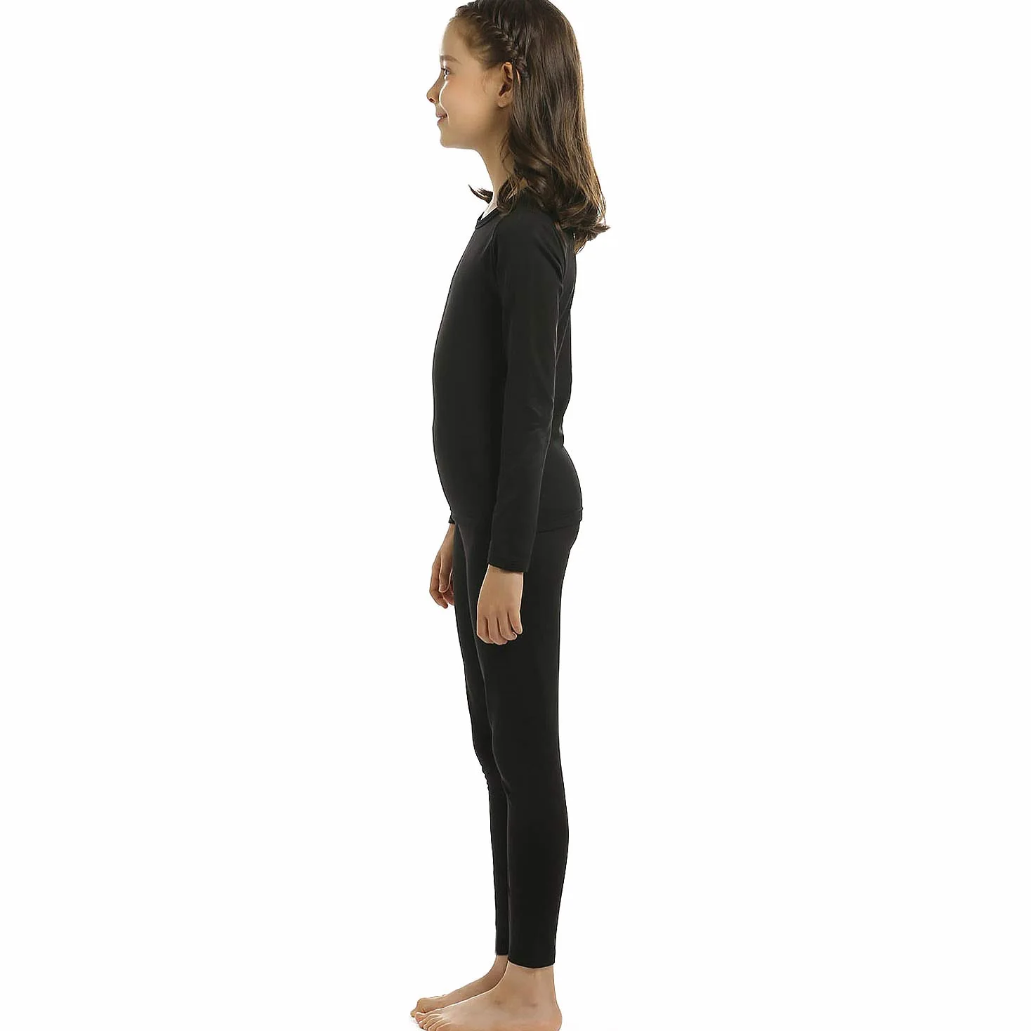 ViCherub Conjunto de ropa interior térmica para niñas, pantalones largos con forro polar, capa base superior e inferior, térmicas frías de invierno