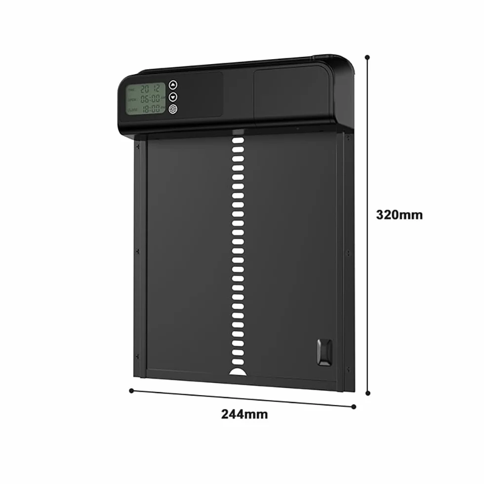 NEWFUN Puerta Gallinero Automática Aleación de Aluminio Temporizador Protección Inteligente contra Atrapamientos