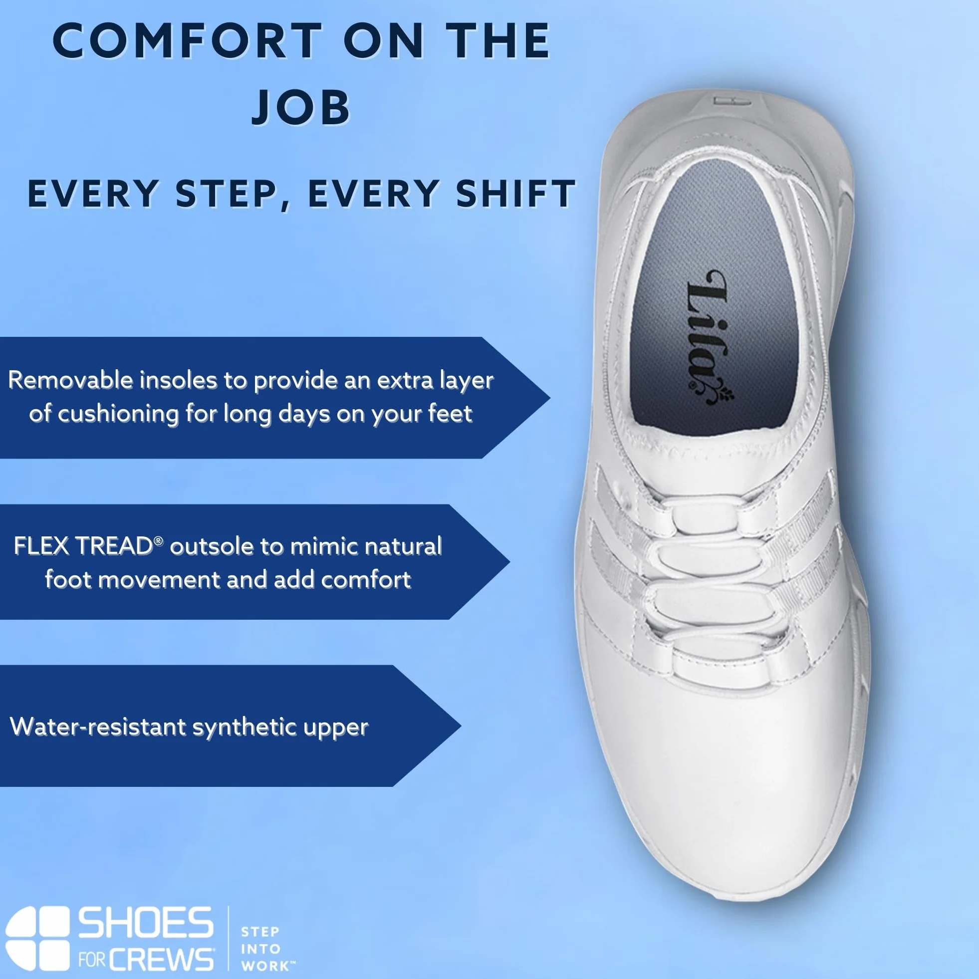 Shoes for Crews 32709-38/5 Karina - Zapatillas antideslizantes, talla 38, color blanco