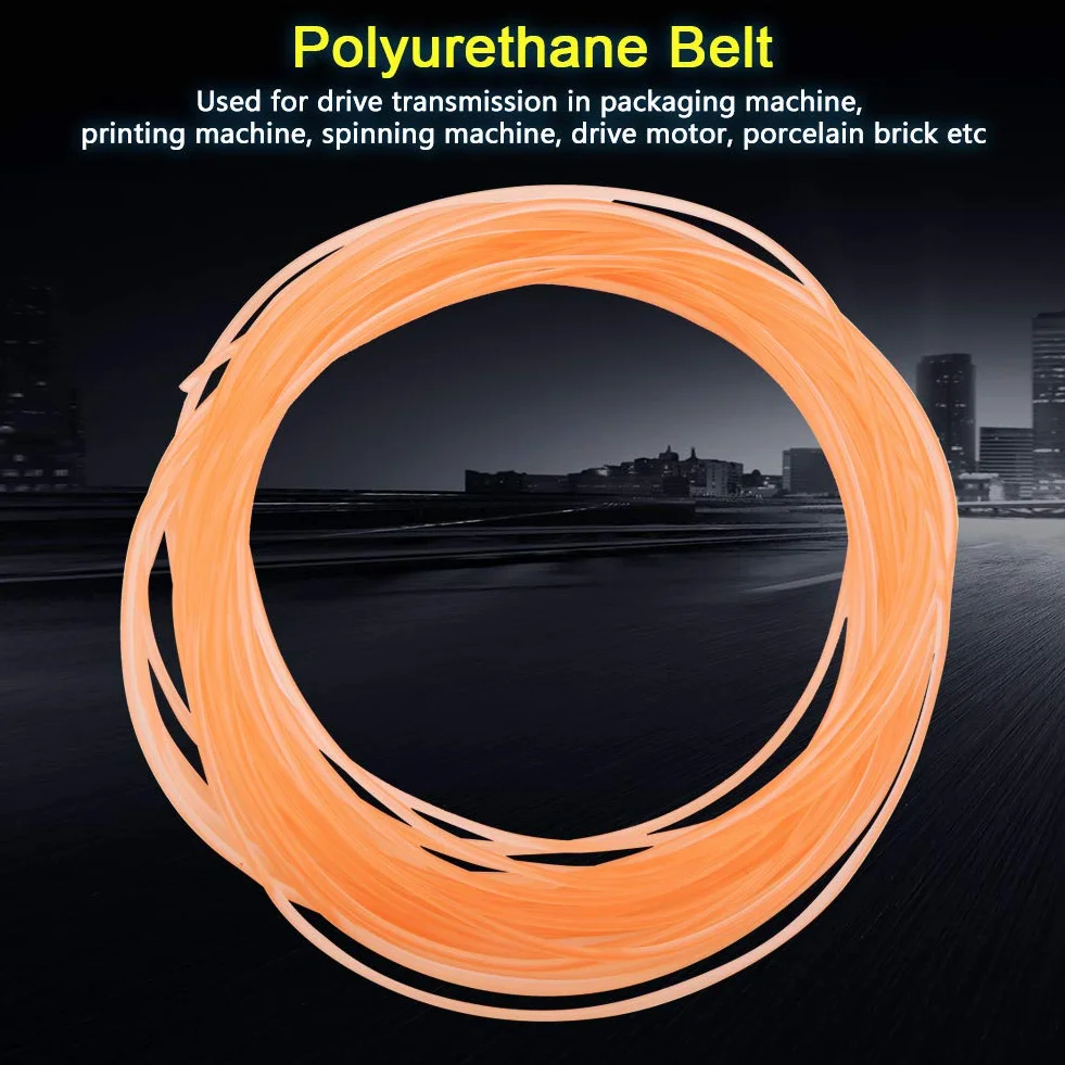 Correa de poliuretano Vikye naranja PU redonda 2mm 10m