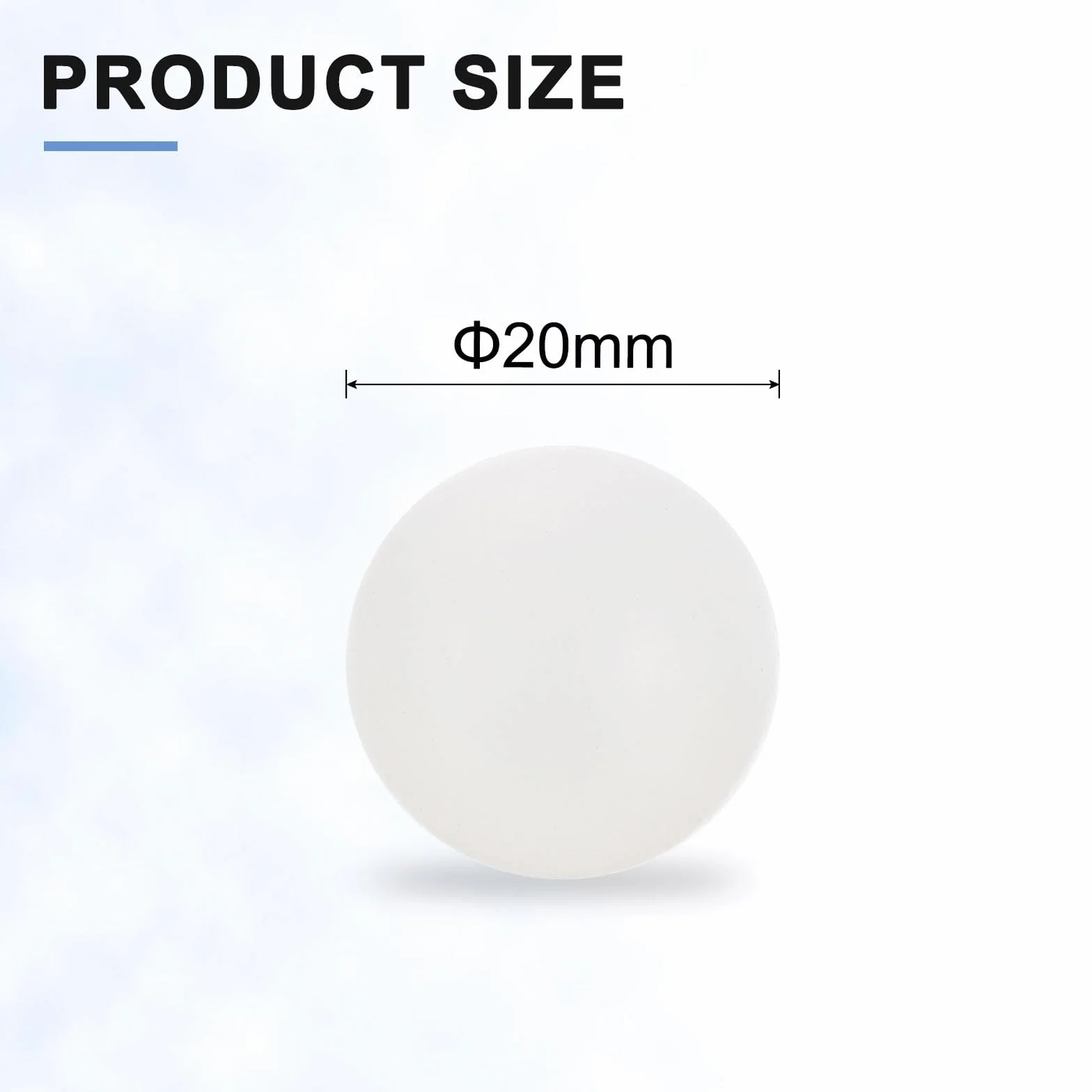 sourcing map 20 bolas de rodamiento de plástico PP 20 mm, bolas sólidas de precisión, blanco