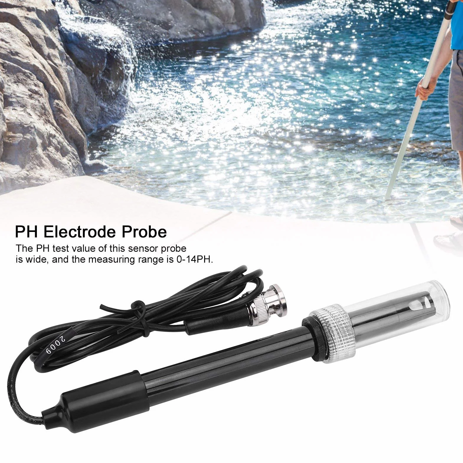 Jadeshay Sonda de pH para Piscina Medidor de pH 0-14 Alta Precisión
