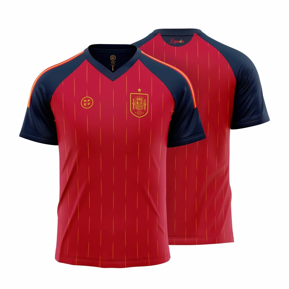 RFEF Camiseta Oficial Selección Española Fútbol Hombre 2026 100% Poliester Transpirable