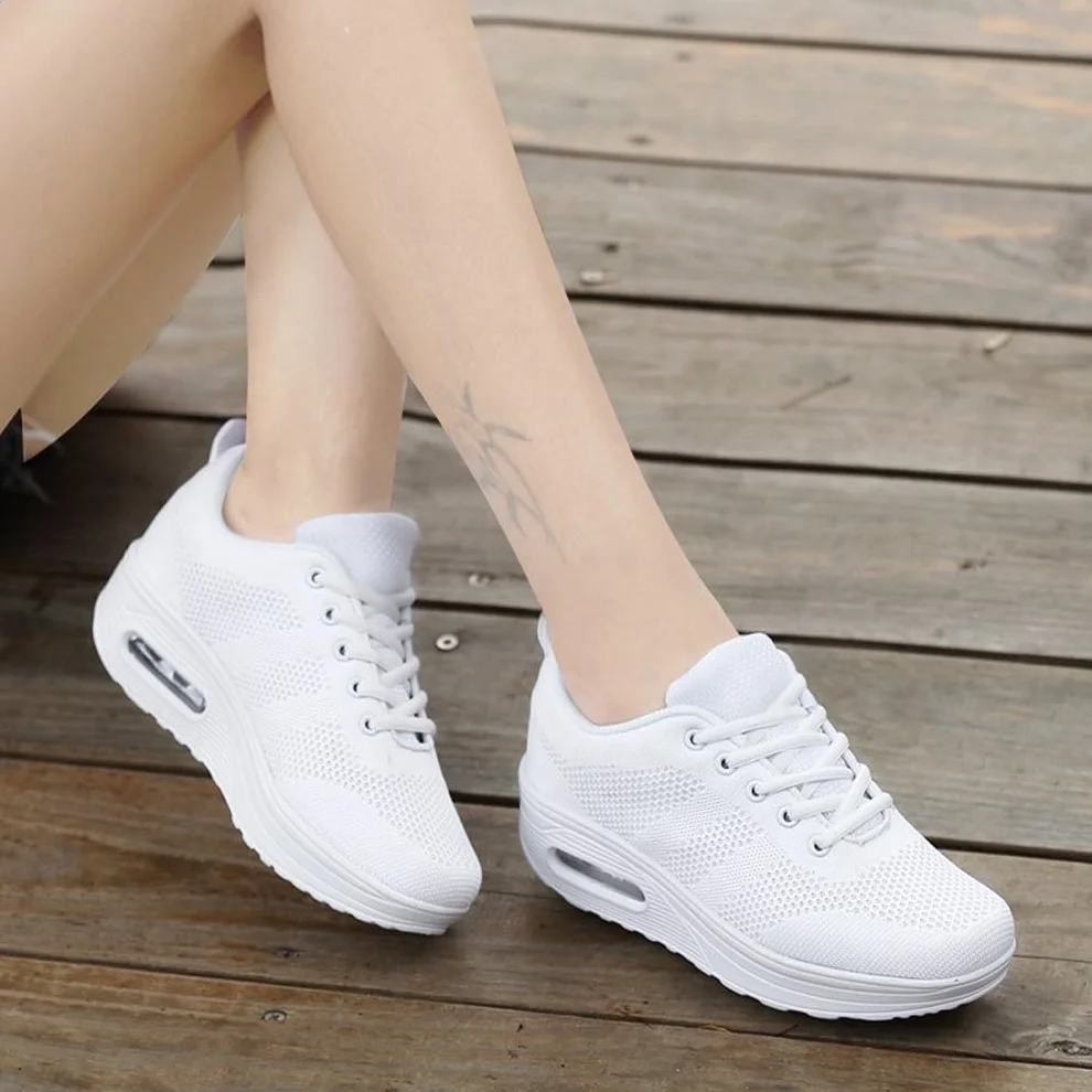 Mujer Zapatillas de Deporte Malla Air Cuña Cómodos Sneakers Mujer Casual Transpirables Running Senderismo Ligero Mesh Zapatillas