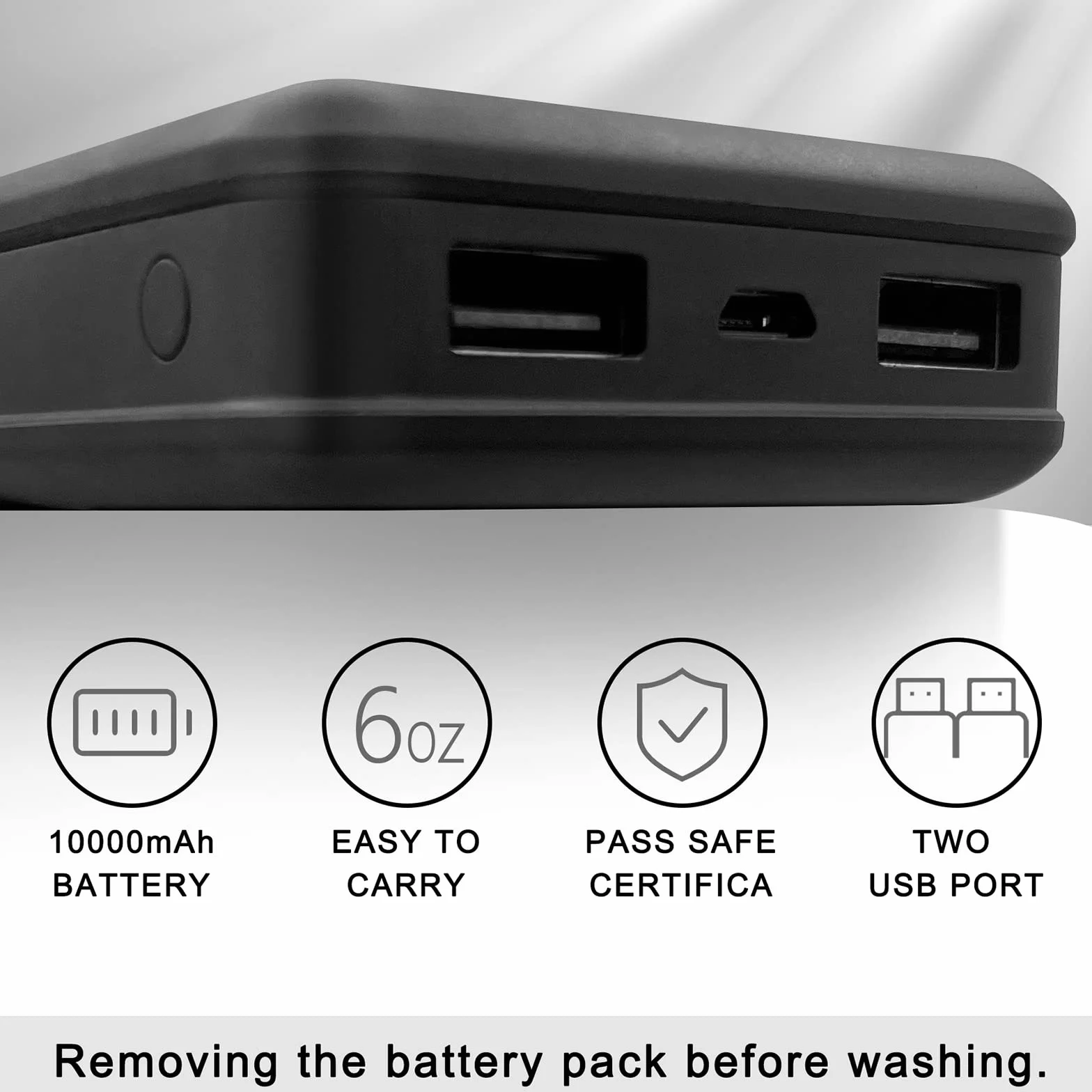 Loowoko Chaleco calefactable hombre con bateria 10000mah, chaqueta calefactable sin mangas ligera, 3 niveles de calor + 4 zonas, Para trabajar al aire libre, ciclismo, moto y esquí