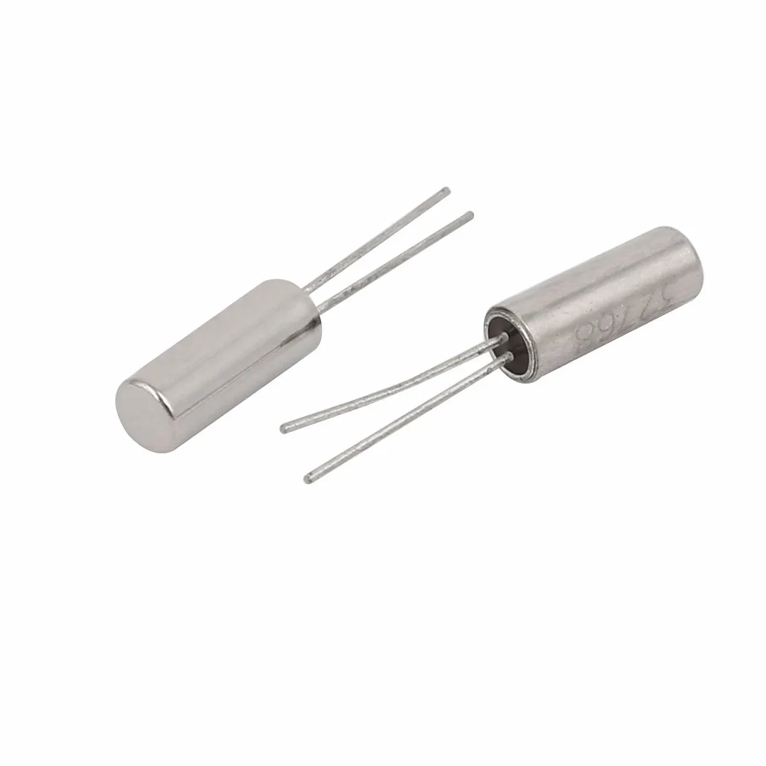 Aexit 20 piezas 3mm x 8mm 32.768 kHz Cristal de cuarzo cilíndrico Oscilador plateado