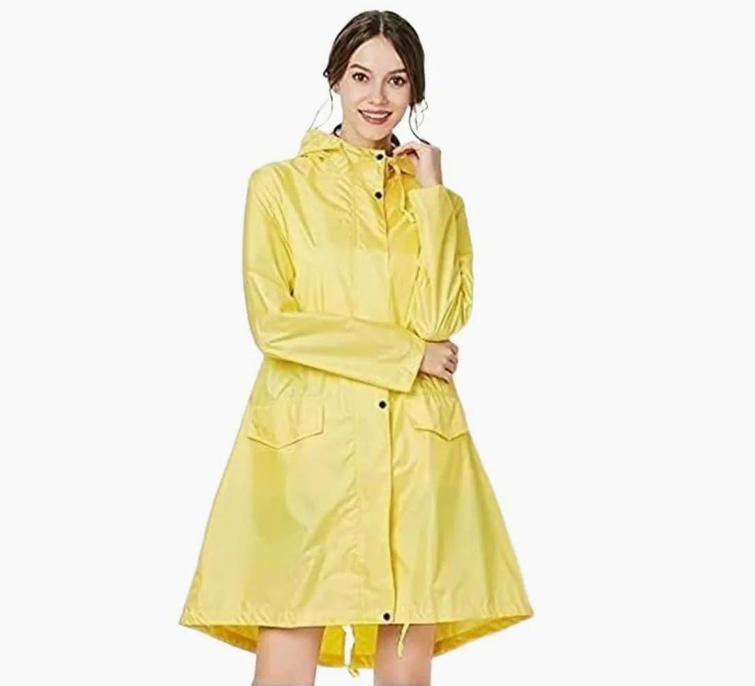 Chubasquero Chubasquero Largo Impermeable con Capucha para Mujer, Ponchos Ligeros, Chubasquero para Senderismo Al Aire Libre para Turistas Ponchos De Lluvia Impermeables(Grün,XXL)