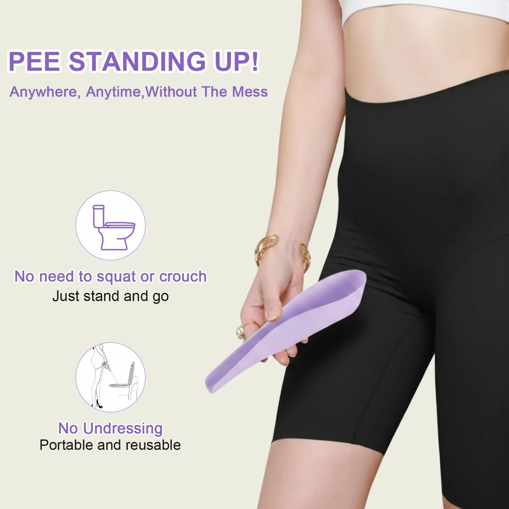 Orinal Femenino Portátil para Orinar de Pie, Embudo de Viaje Reutilizable para Mujer, Accesorio de Baño para Camping y Senderismo