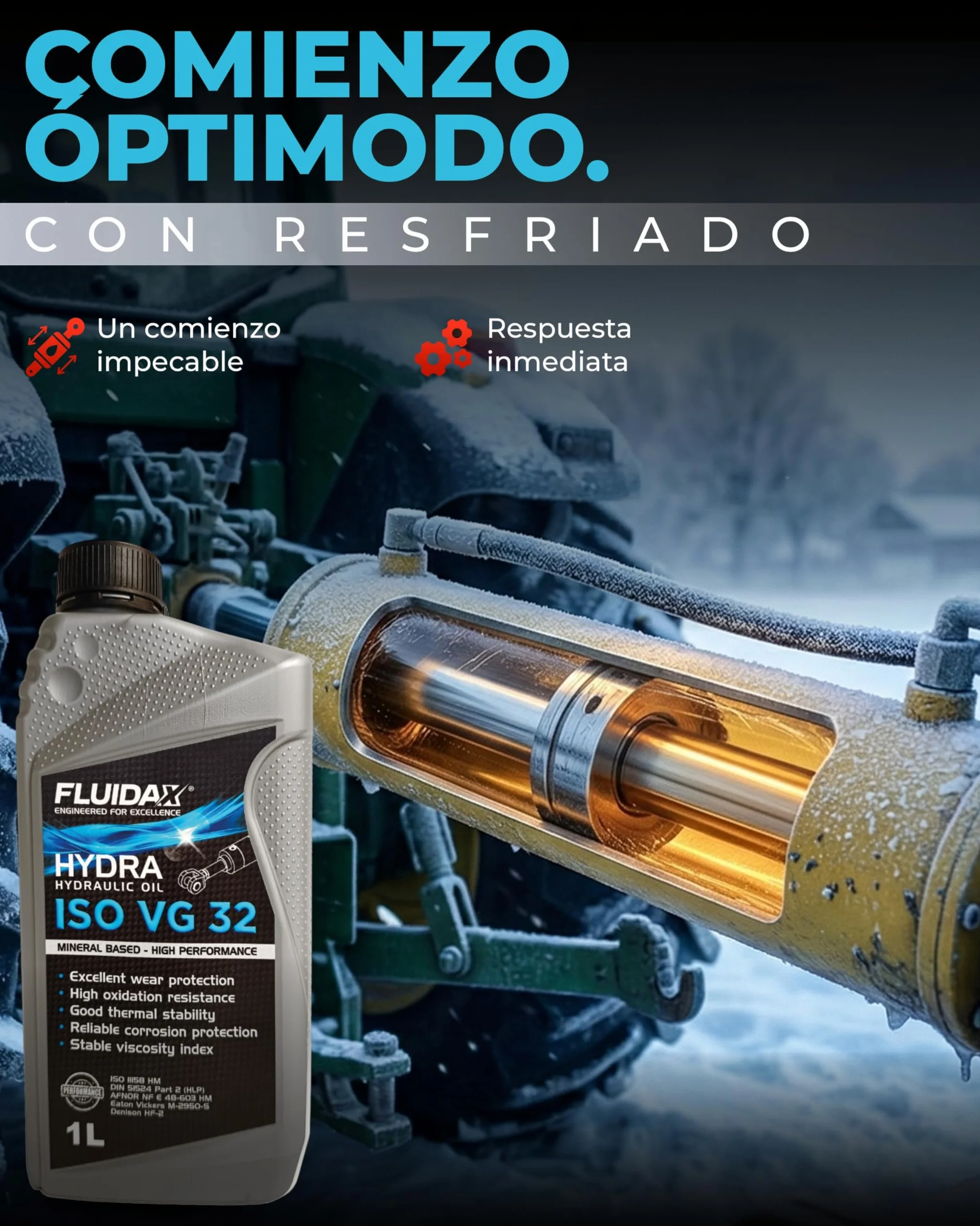 Aceite hidráulico ISO VG 32 HLP 1 litro lubricante mineral antidesgaste DIN 51524