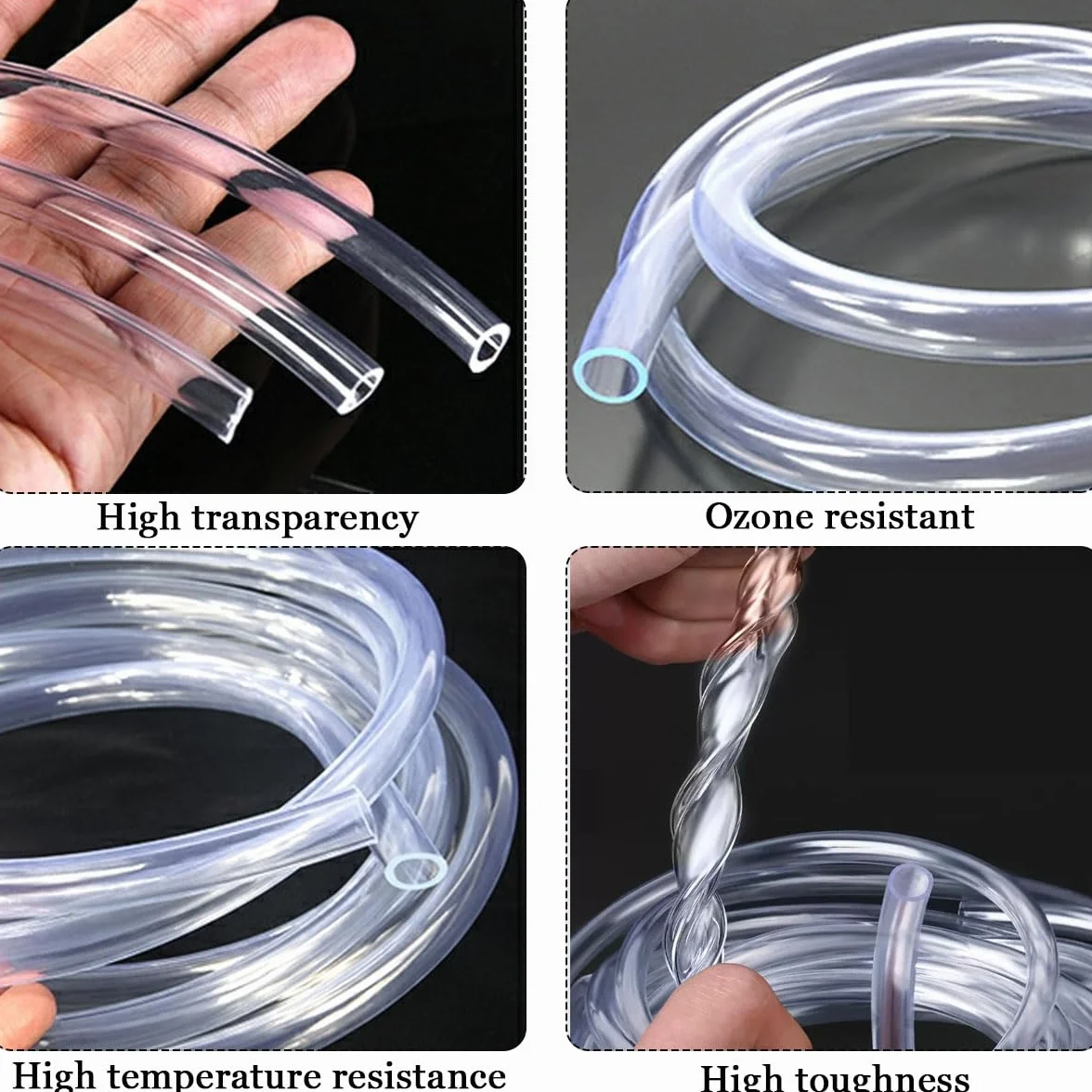 Tubo De Vinilo Transparente 6 Mm X 8 Mm, Manguera De Agua Flexible 20 Metros