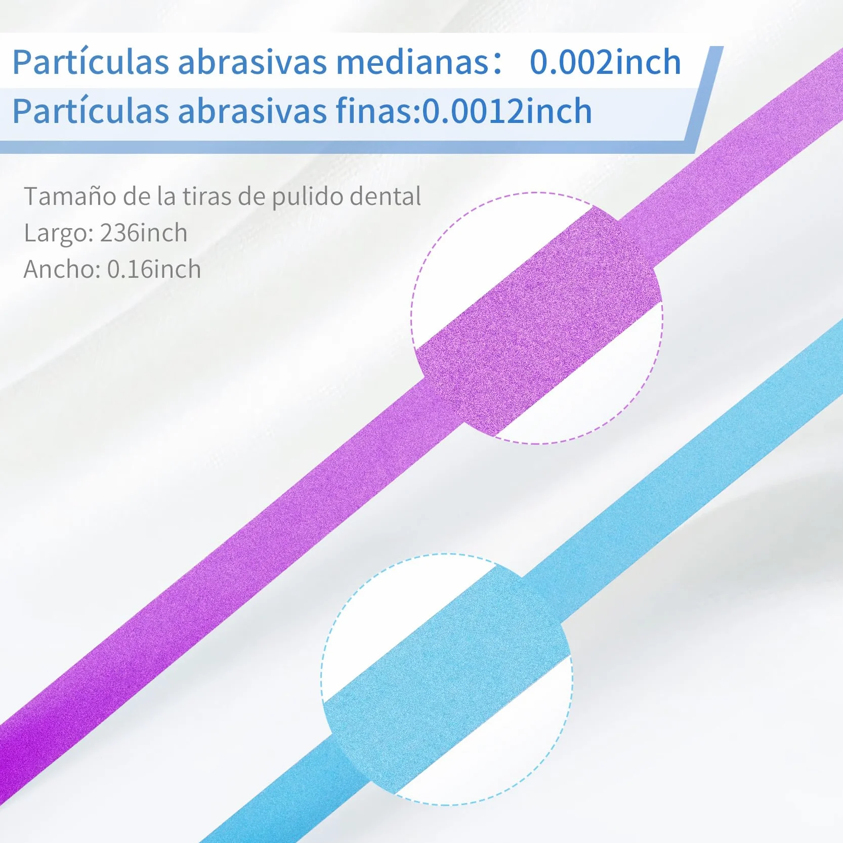 Annhua Tiras de Pulido Dental Abrasivo y Acabado 4mm x 6M Fine Azul