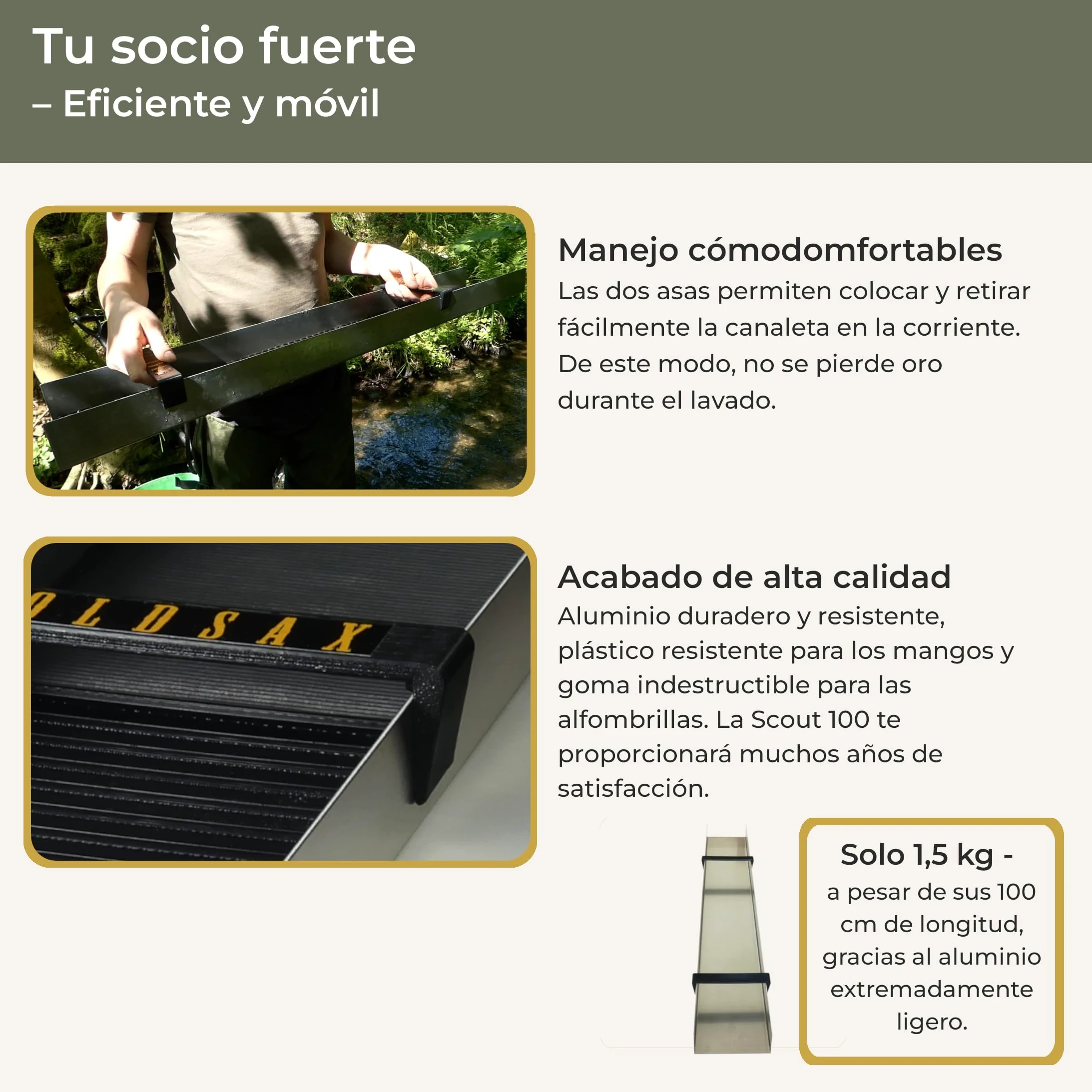 Hunter Gold Sluice Box, Canaleta para Lavado de Oro