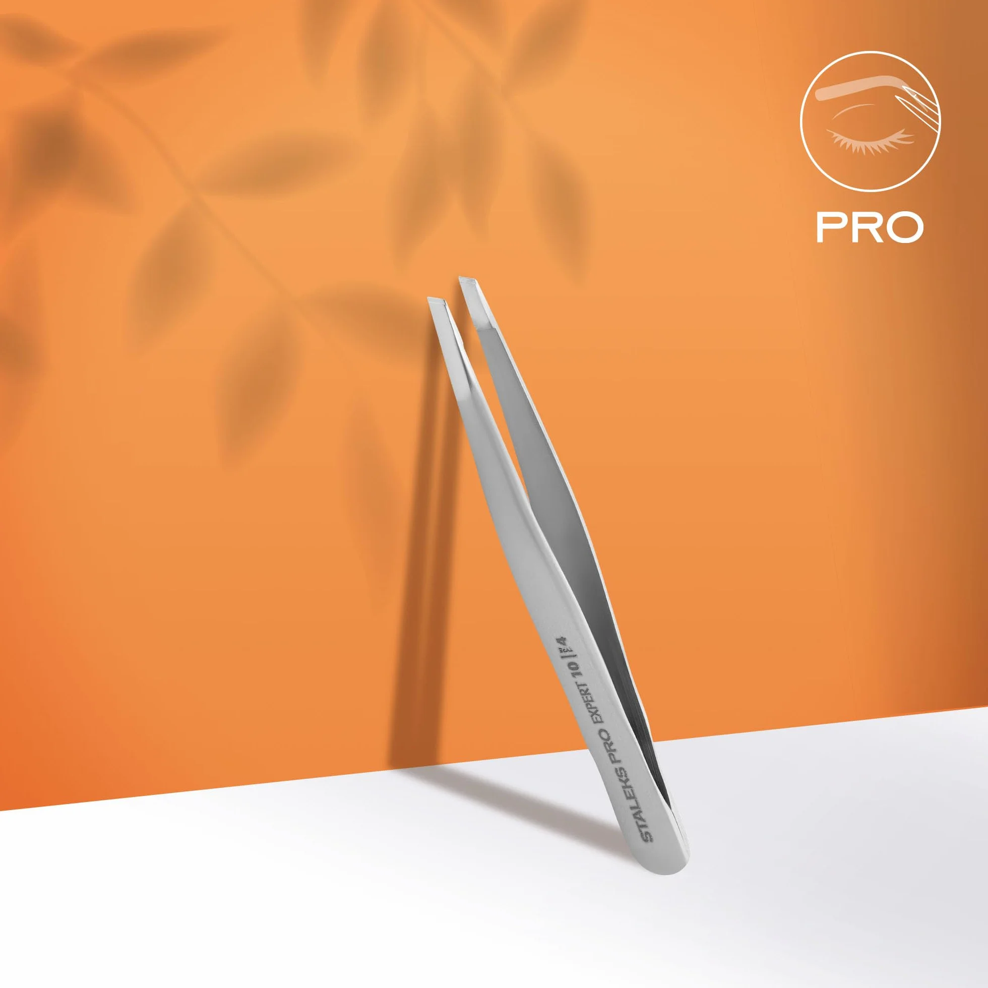 STALEKS PRO Pinza para cejas escasas y finas, acero inoxidable, Expert 10/4